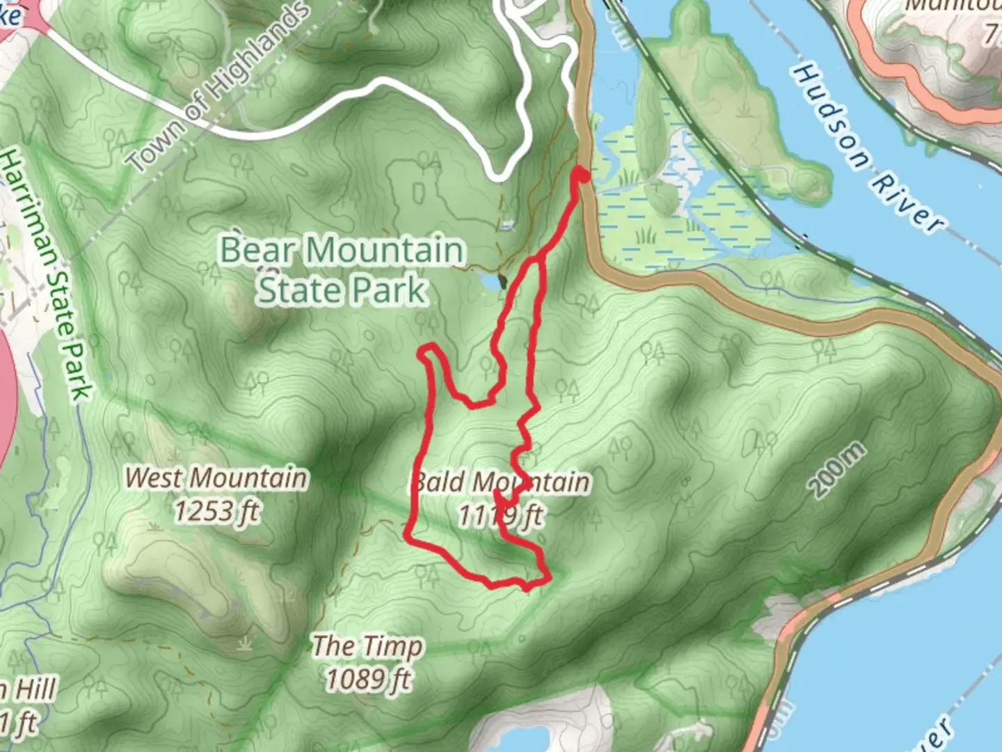 An image depicting the trail Bald Mountain Loop via Cornell Mine Trail and Pleasant Valley Road and its surrounding area.