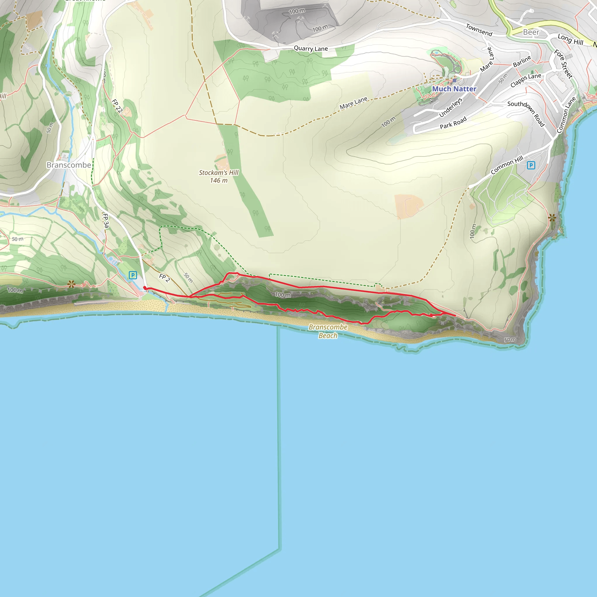 Hooken Cliffs and Beach Loop mobile static map