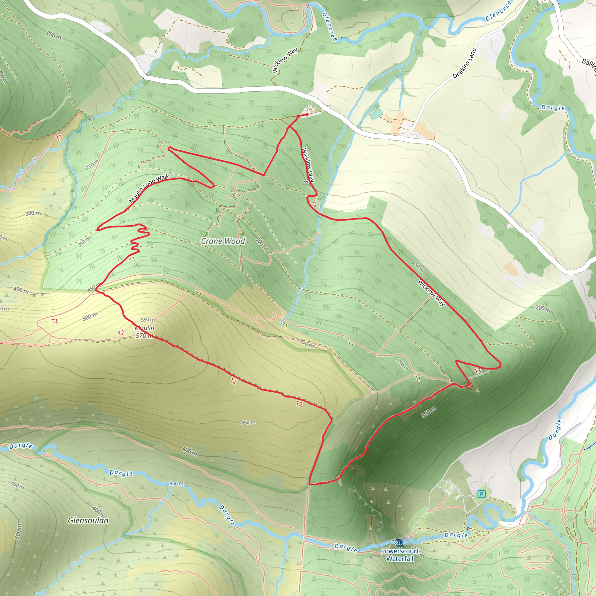 Crone Wood And Maulin Mountain mobile static map