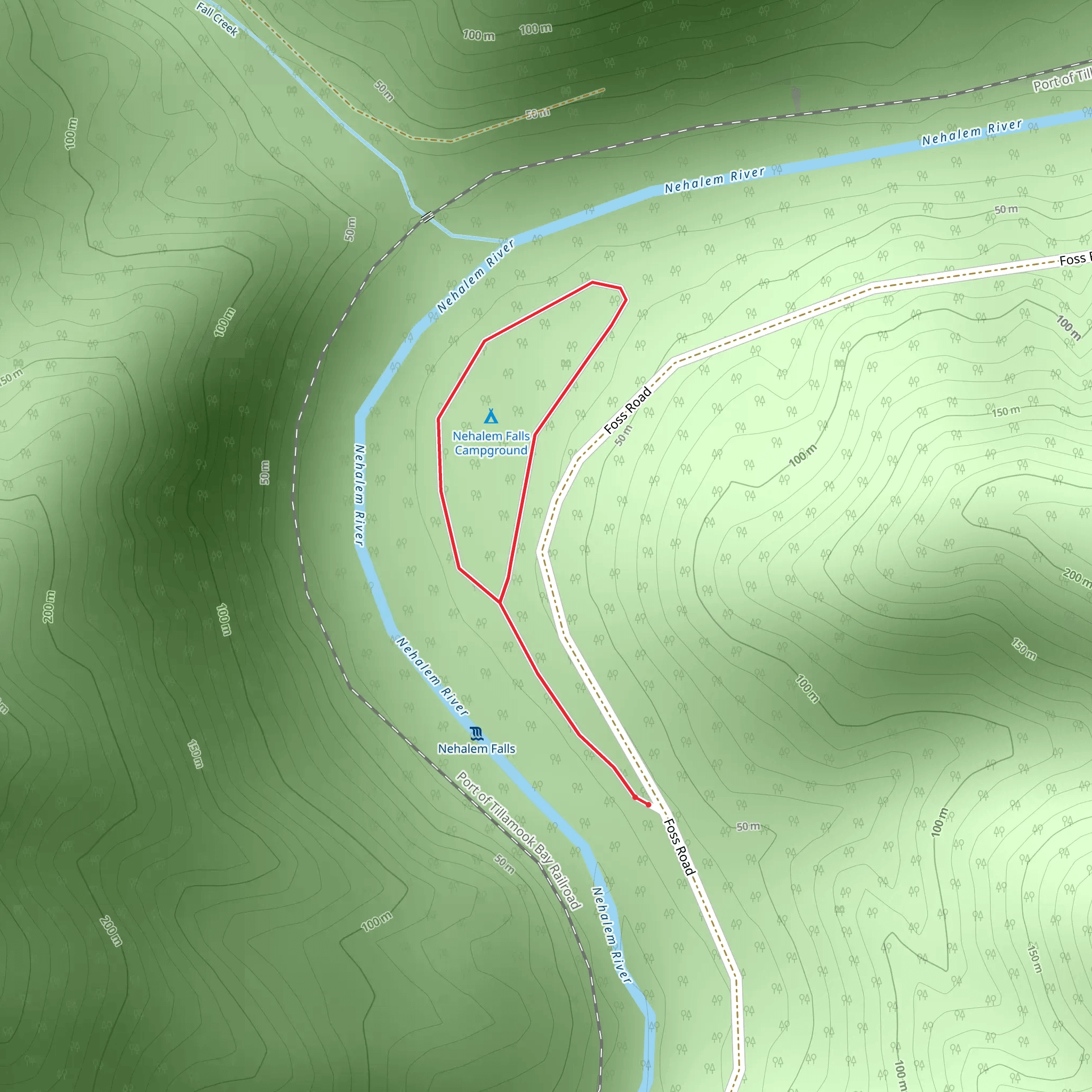 Nehalem Falls Campground Loop mobile static map