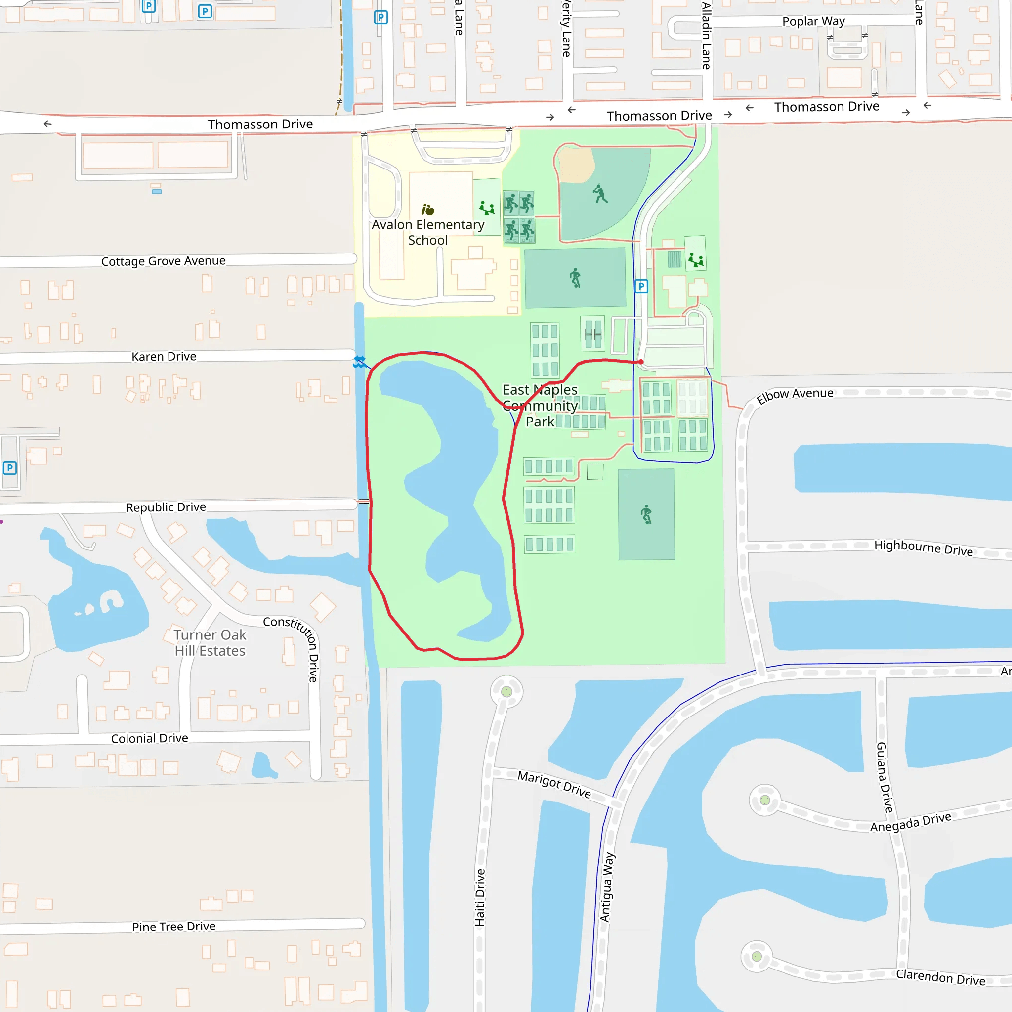 East Naples Community Park Loop mobile static map