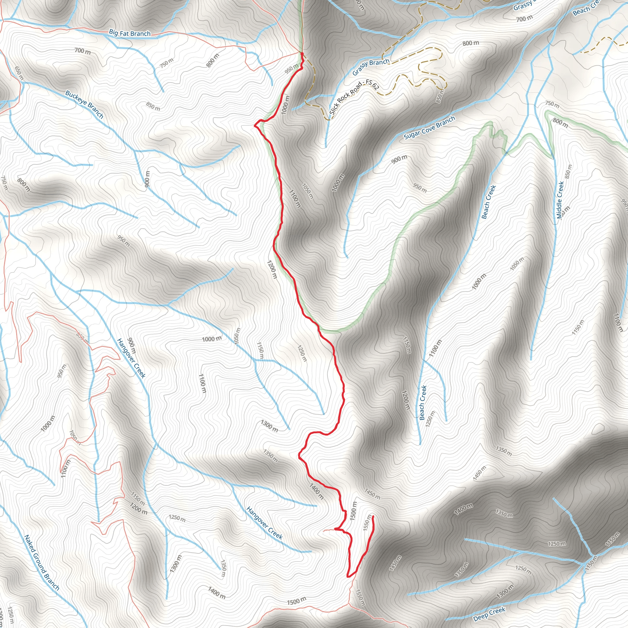 Hangover Lead and Hangover Lead Alternate Trail mobile static map
