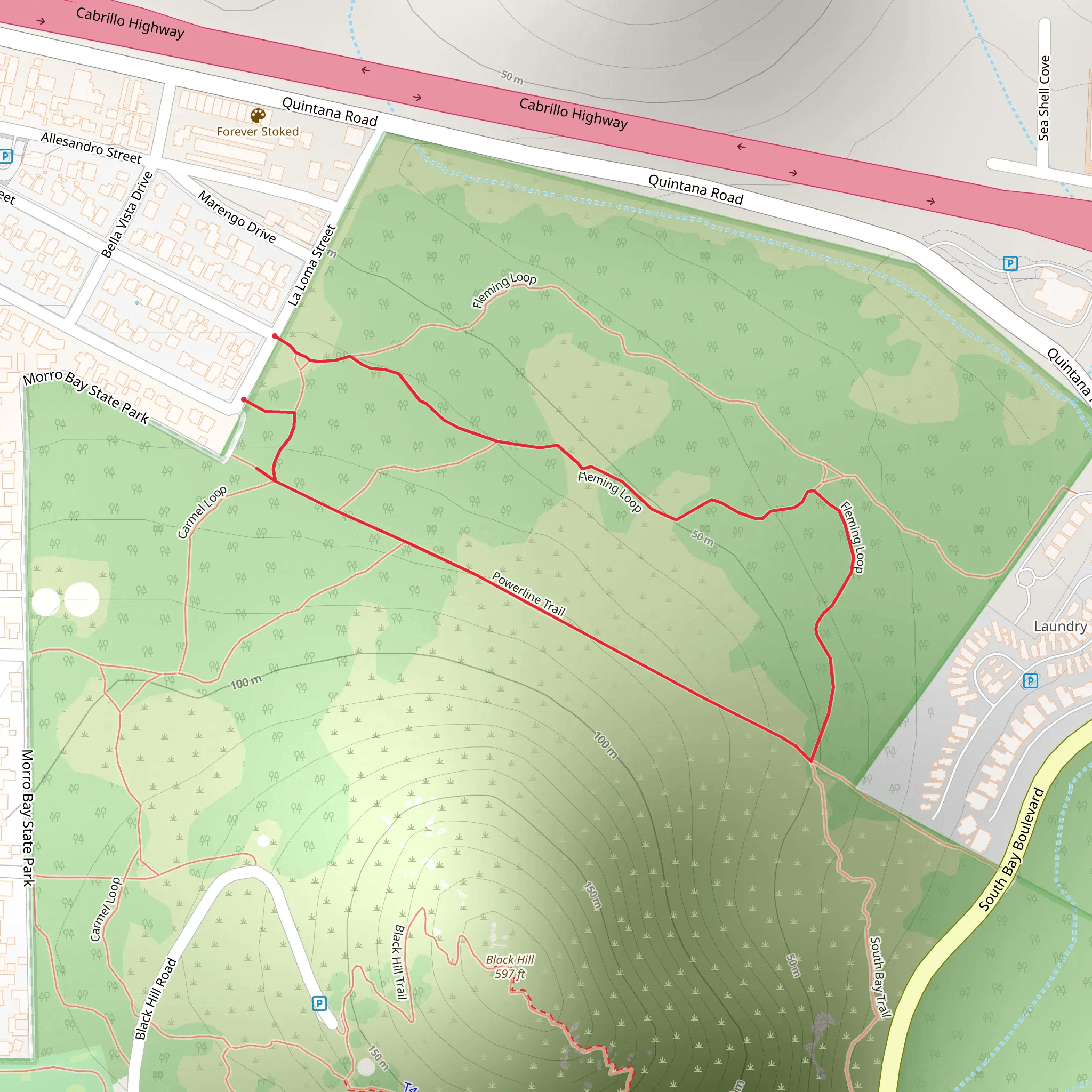 Powerline Trail and Fleming Loop mobile static map