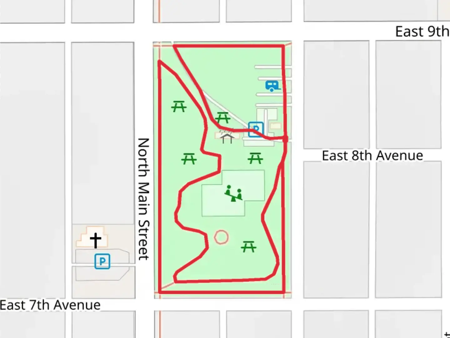 An image depicting the trail Groton City Park Loop and its surrounding area.