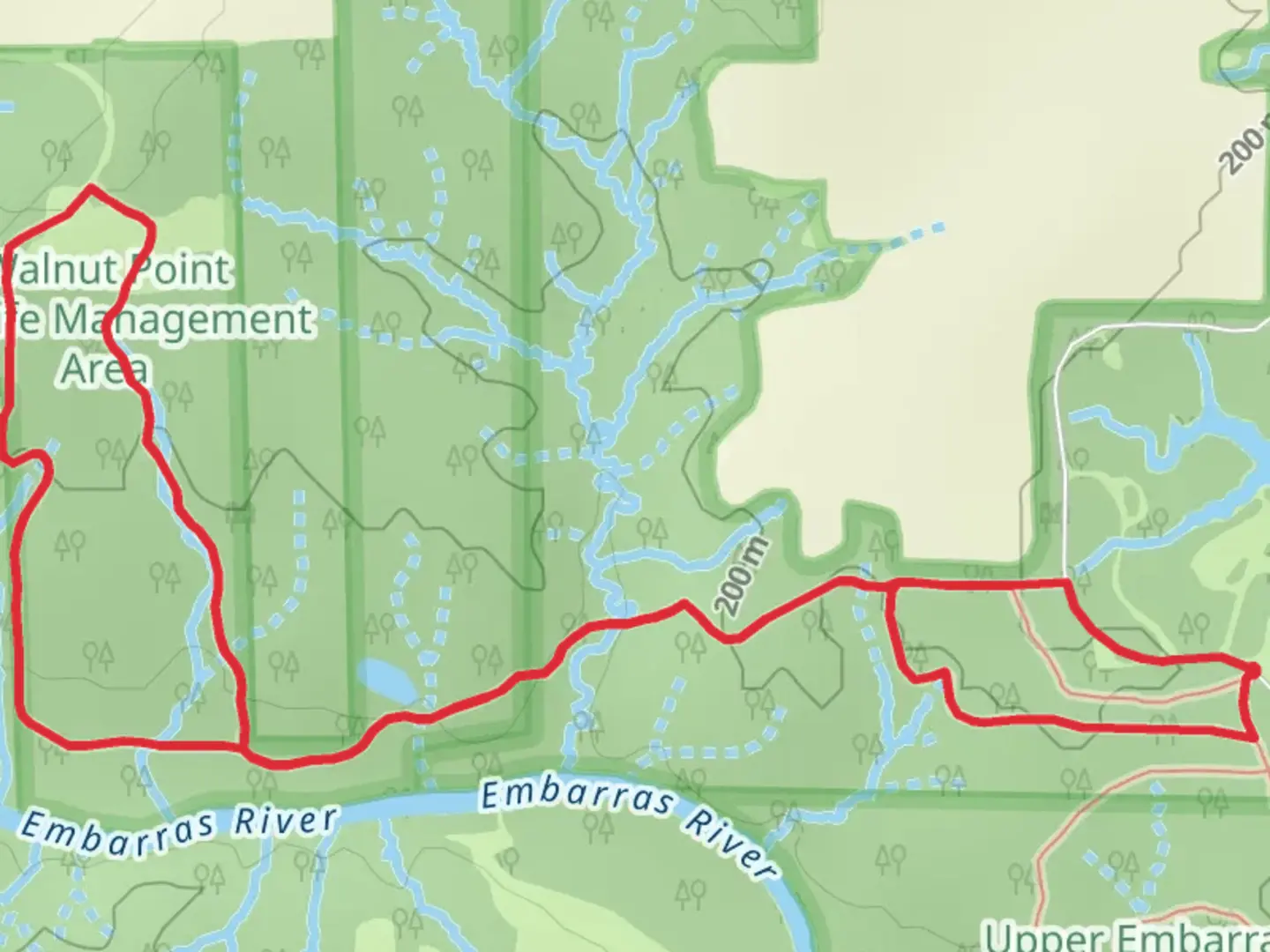 An image depicting the trail Whispering Pines and Observatory Loop Trail and its surrounding area.