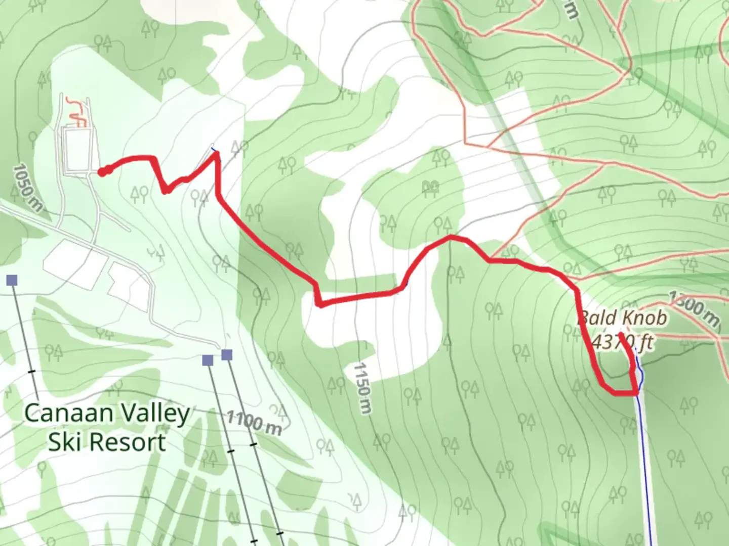 An image depicting the trail Bald Knob and its surrounding area.