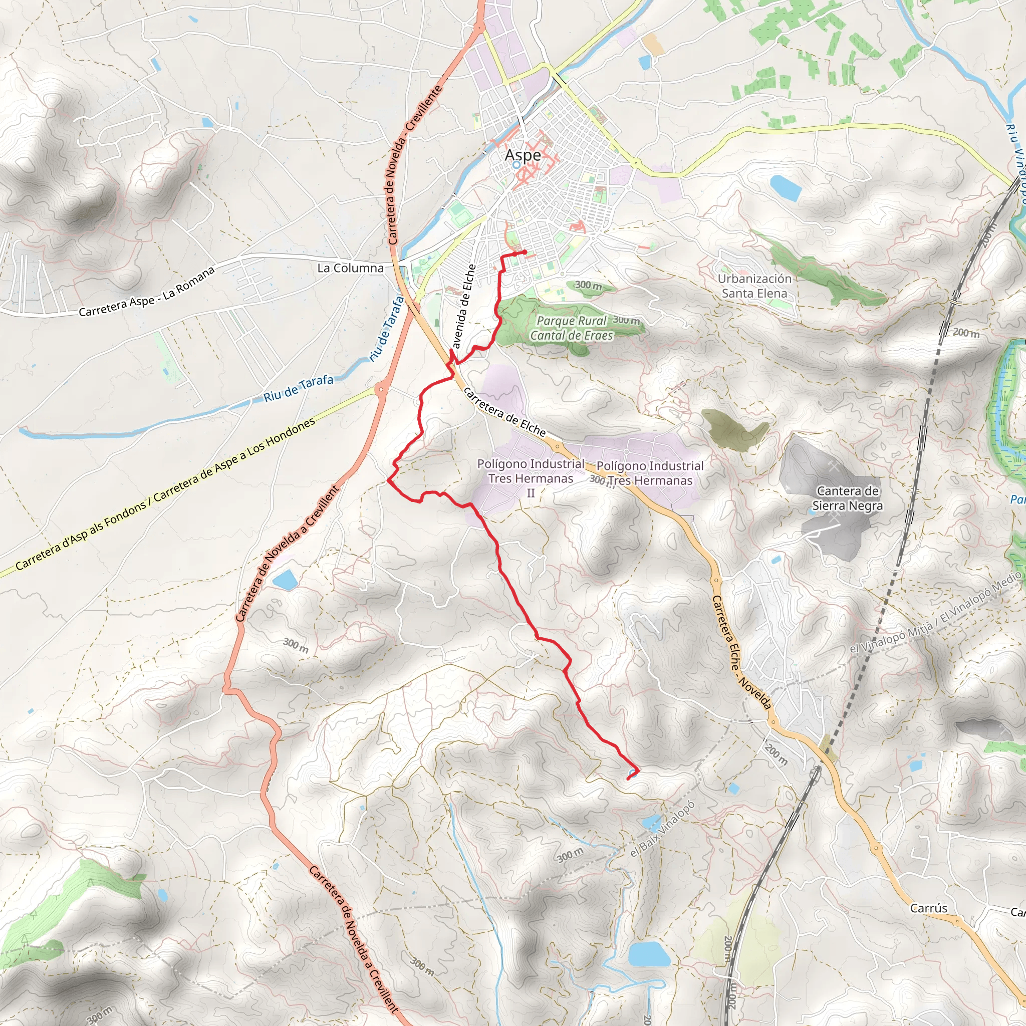 Itinerary of the Fountain of the Drop PR CV 315 mobile static map