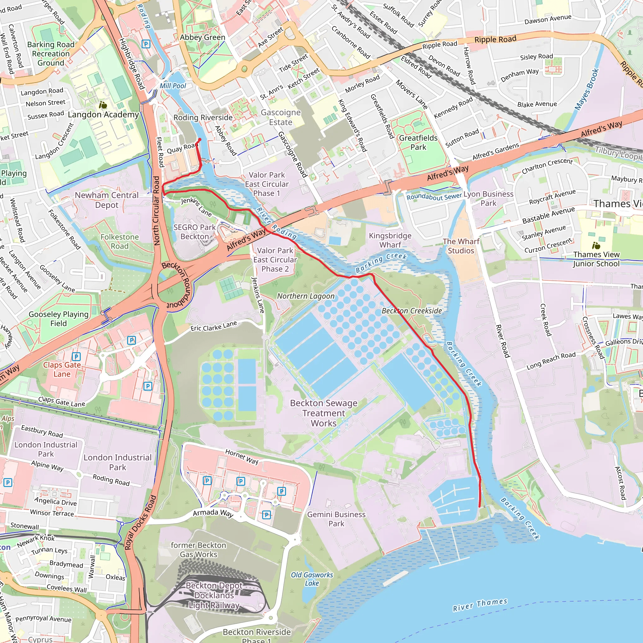 Barking Creek Walk mobile static map