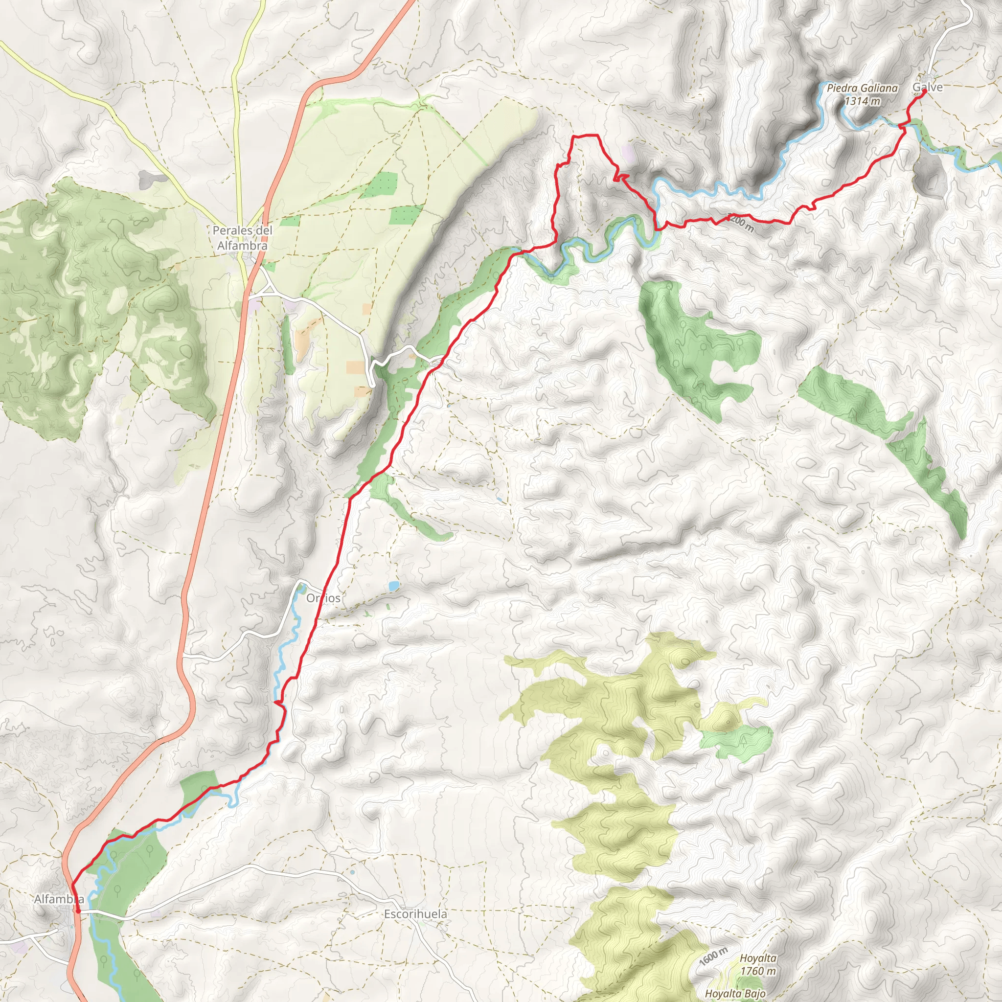 Alfambra - Galve PR TE 36 mobile static map