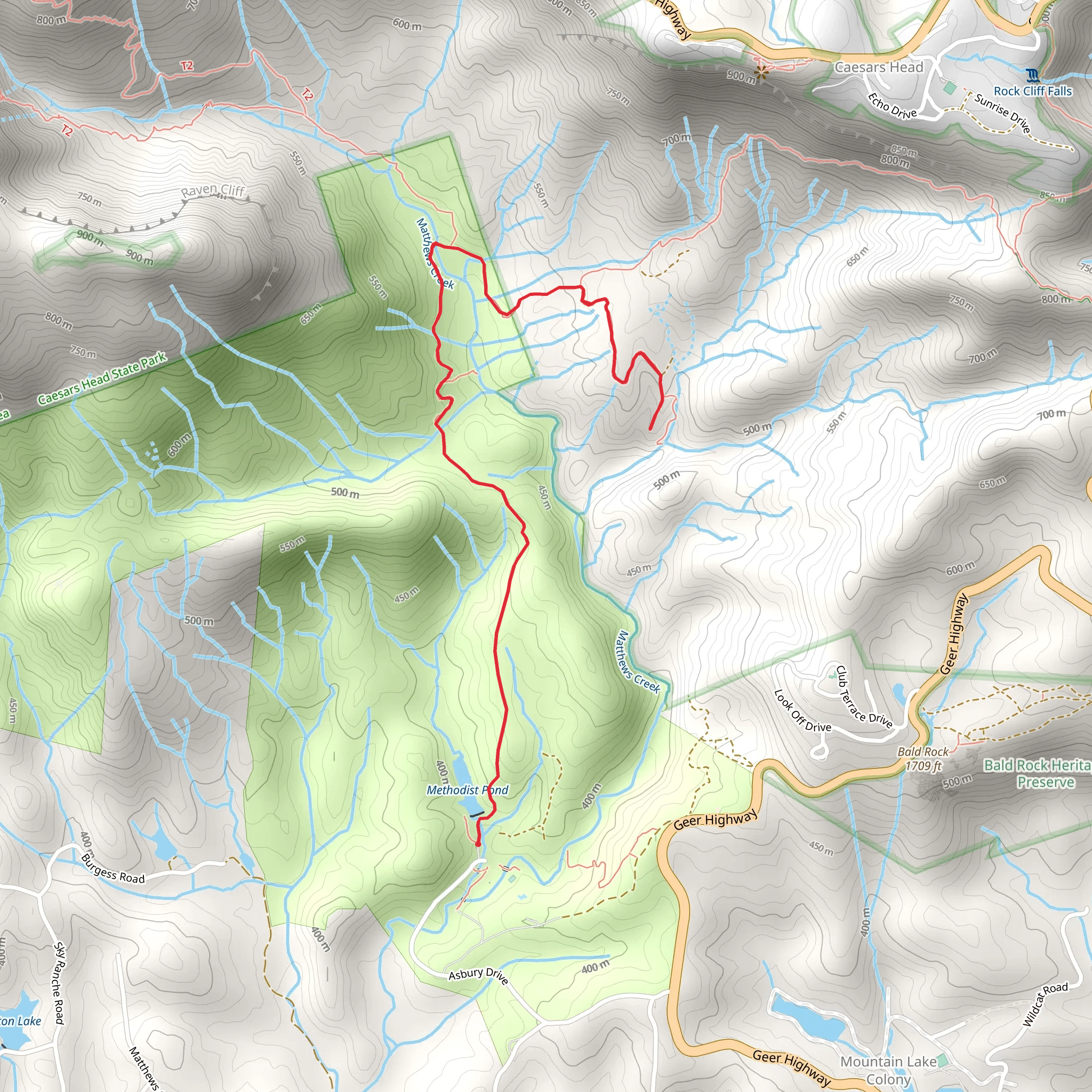 Confusion Falls Trail mobile static map