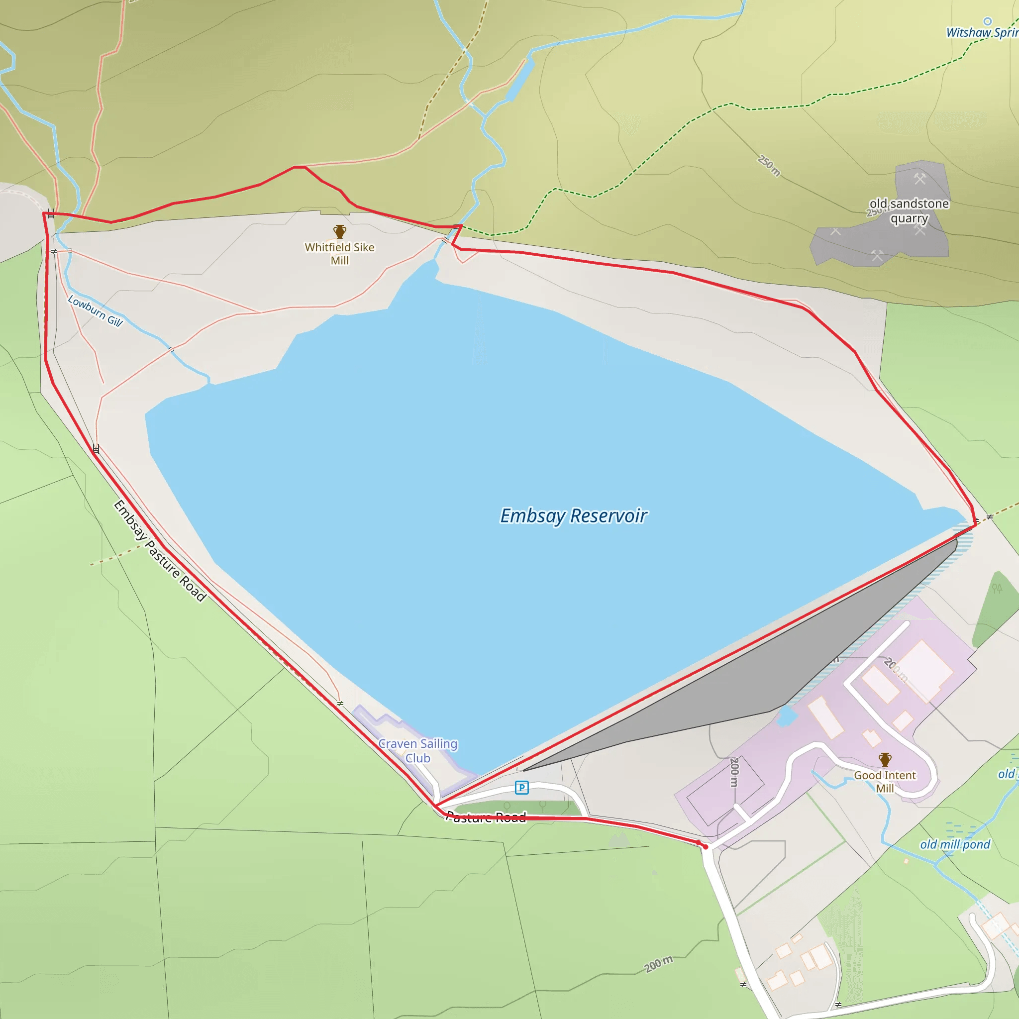 Embsay Reservoir Walk mobile static map