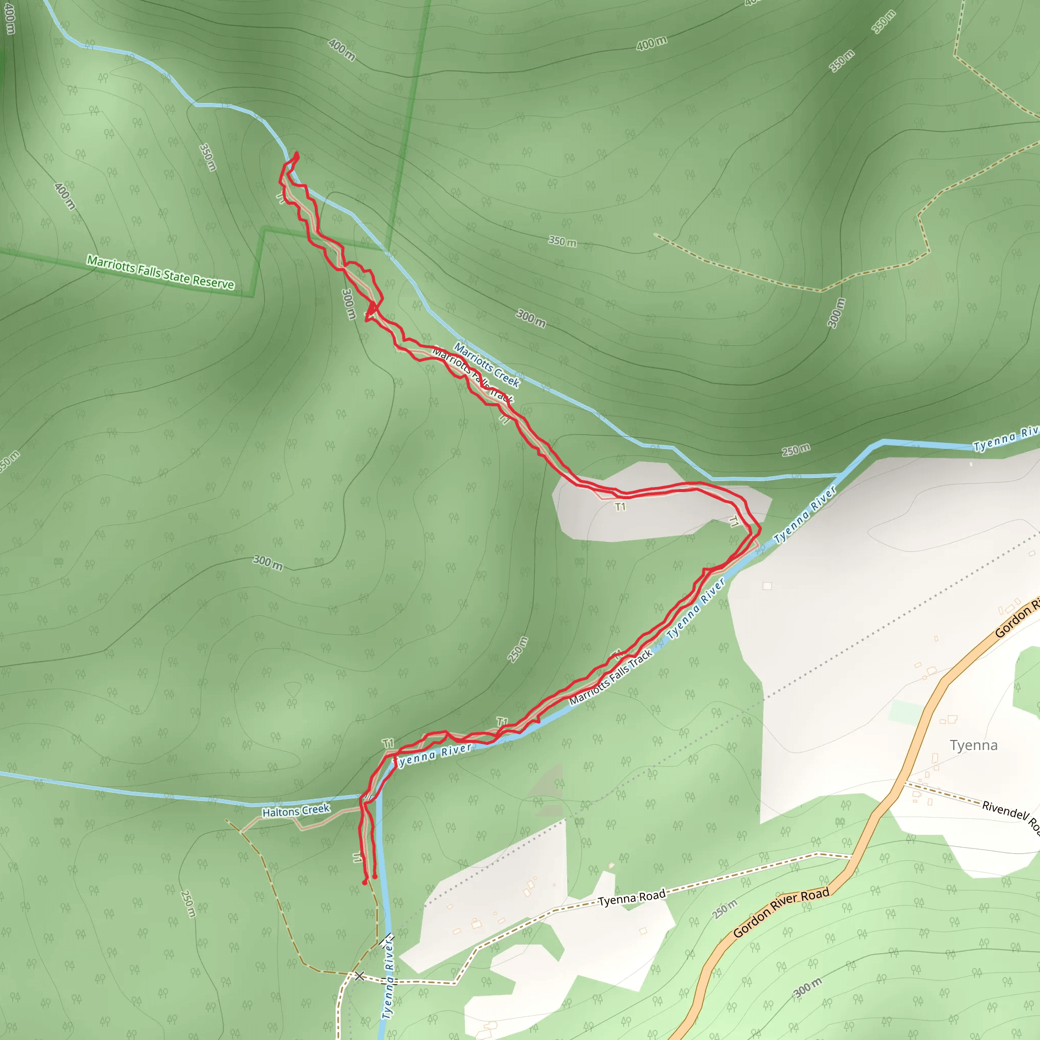 Marriotts Falls Track mobile static map