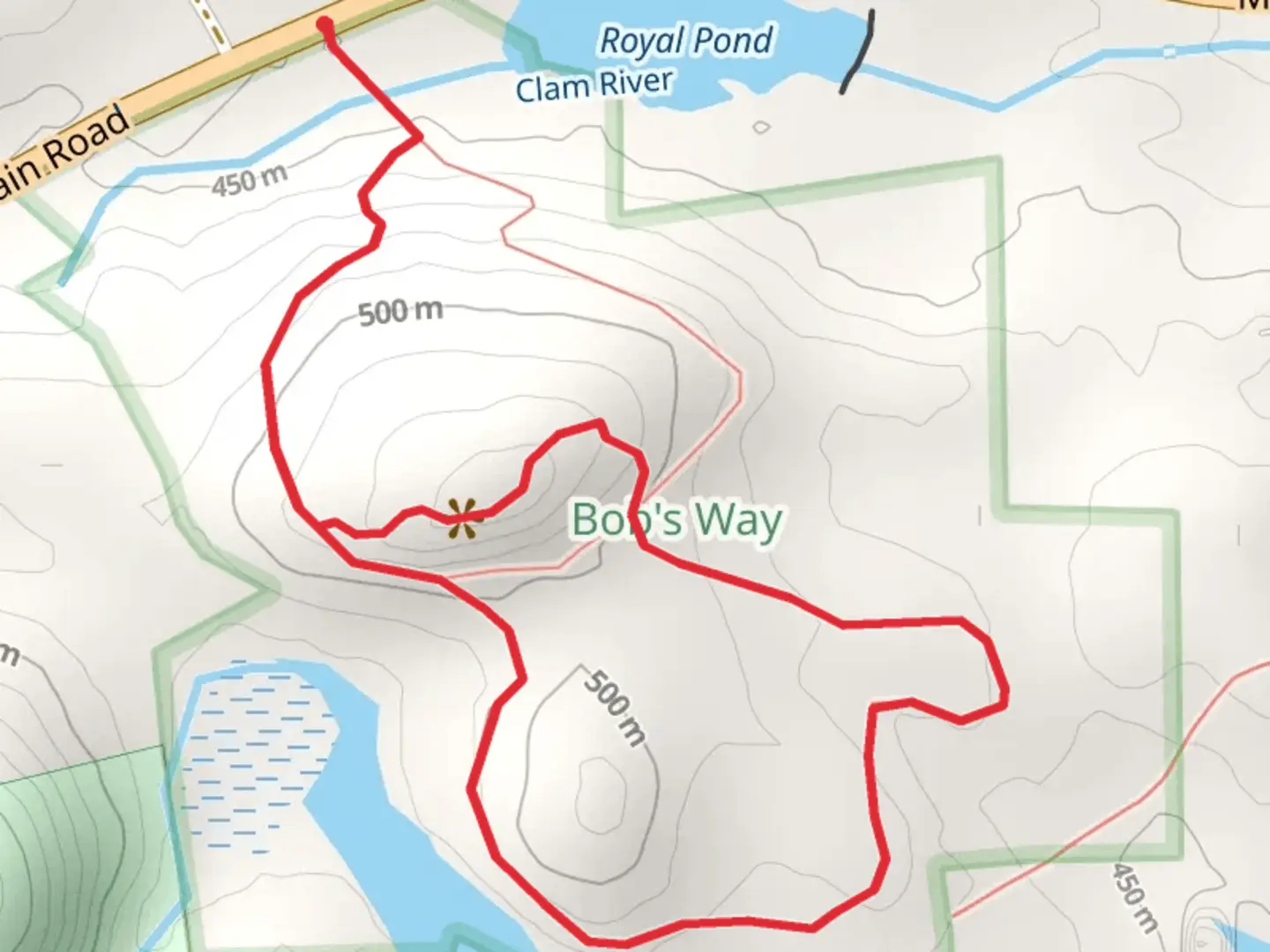 An image depicting the trail Bob's Way Loop and its surrounding area.