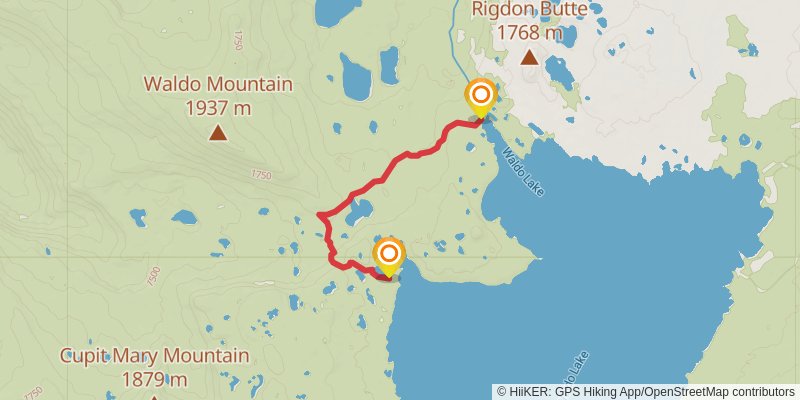 Waldo Lake Loop alt 2 Map