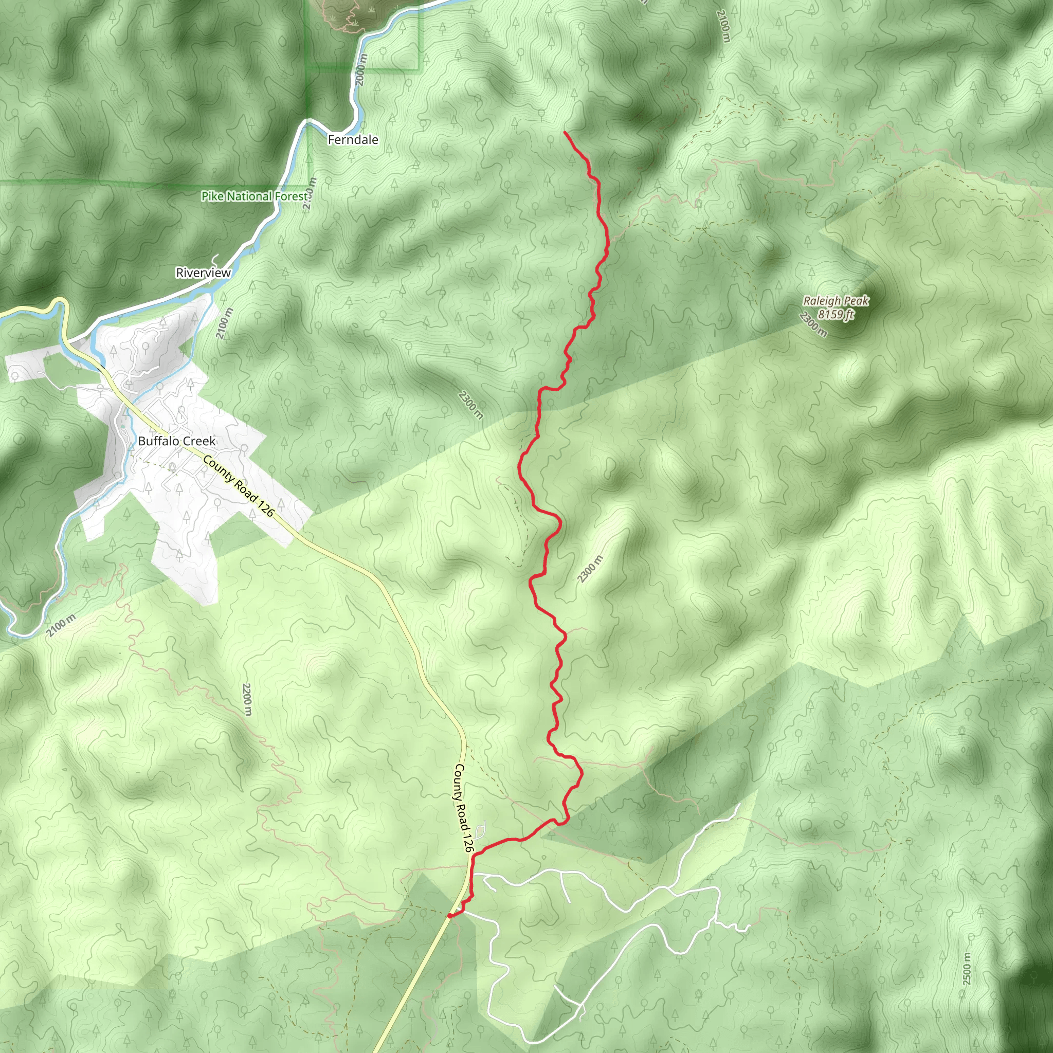 Chair Rocks via Colorado Trail mobile static map