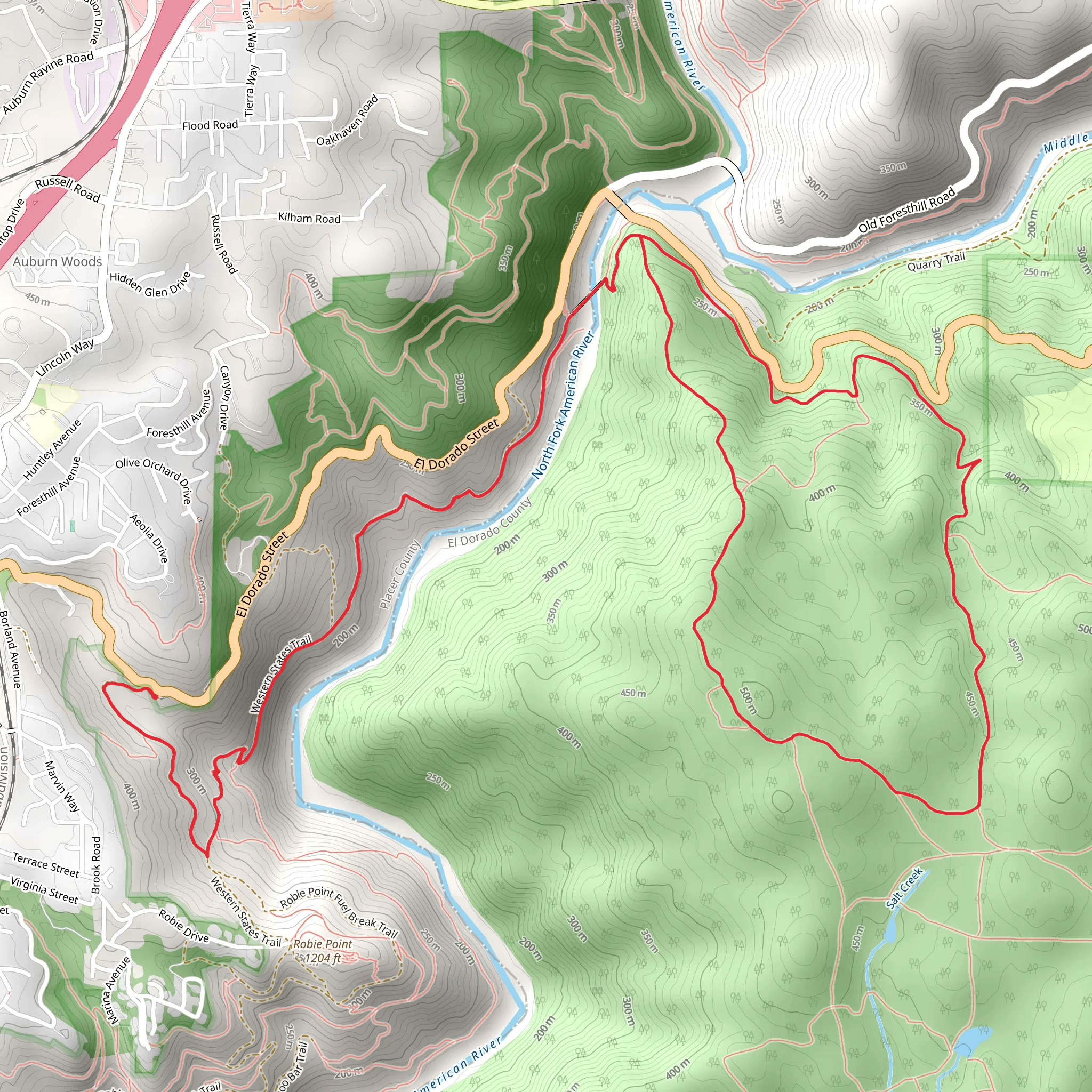 Western State, Training Hill and Wendell T Robie Loop Trail mobile static map