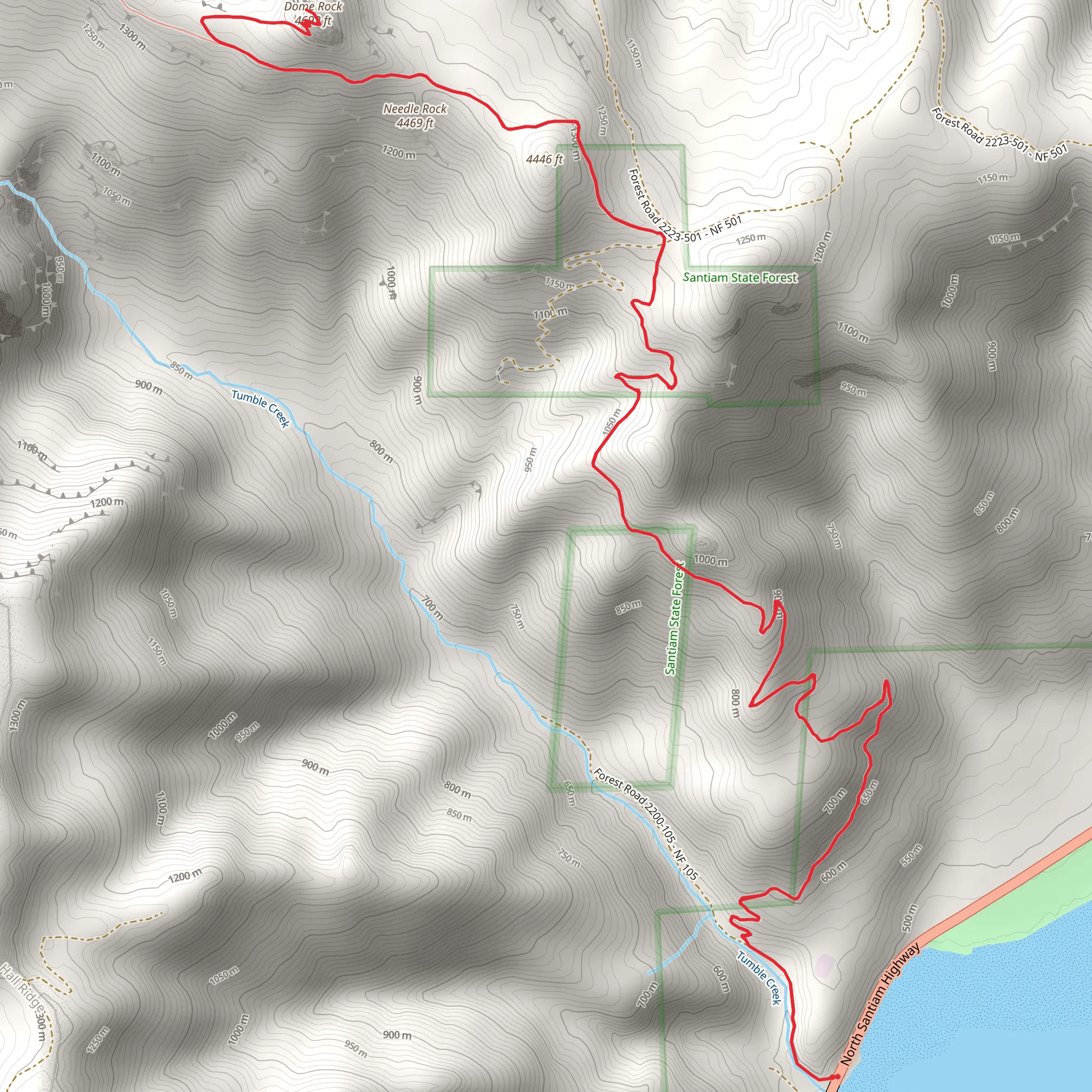 Dome Rock via Tumble Ridge Trail mobile static map