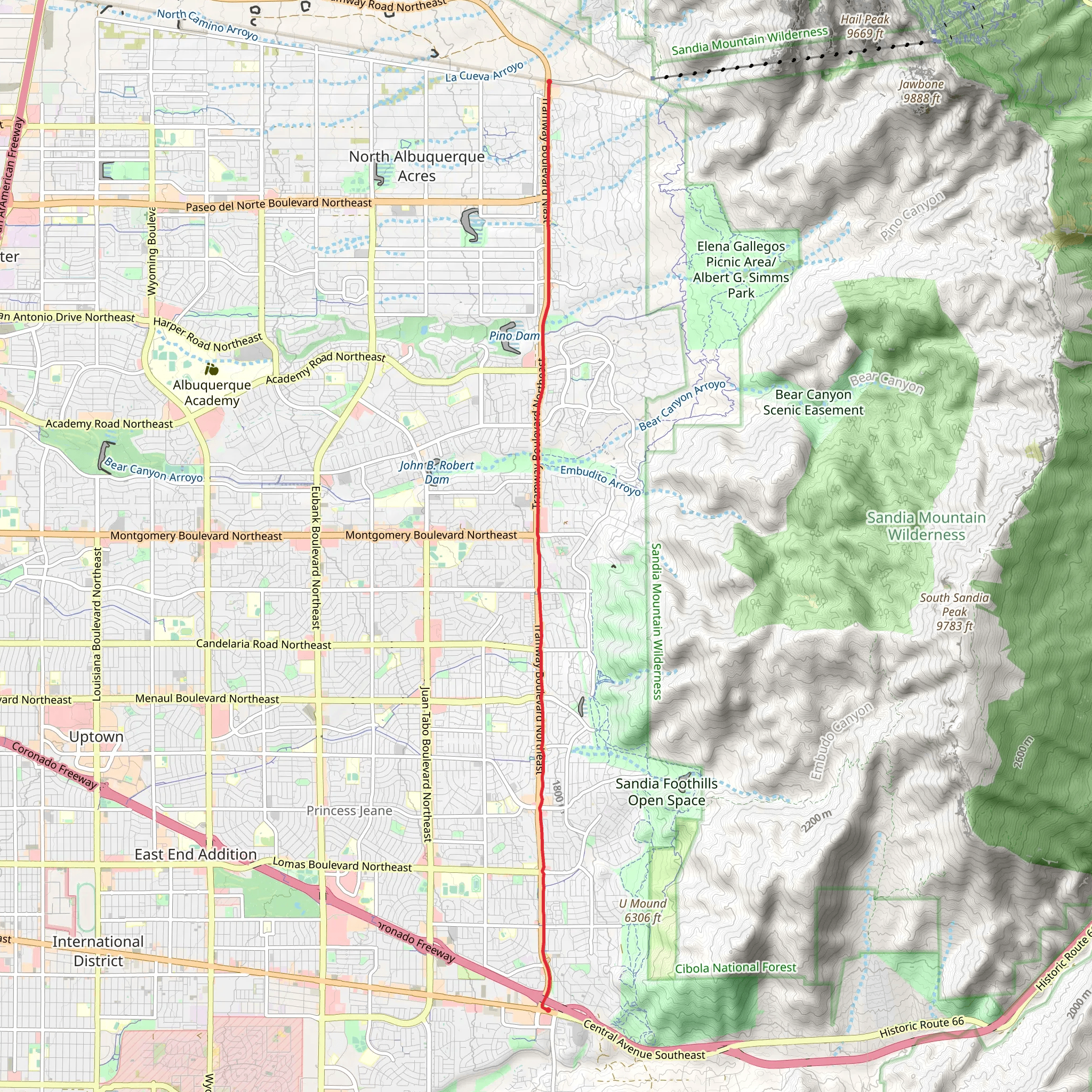 Tramway Trail mobile static map