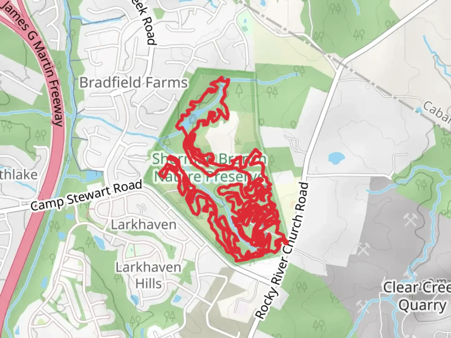 An image depicting the trail Sherman Branch -old Loop and its surrounding area.