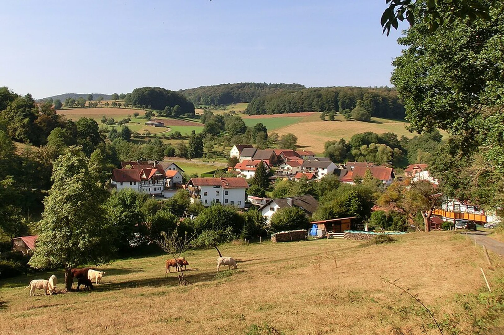 An image depicting the trail Erzbach Loop via Rundwanderweg Rohrbach and its surrounding area.