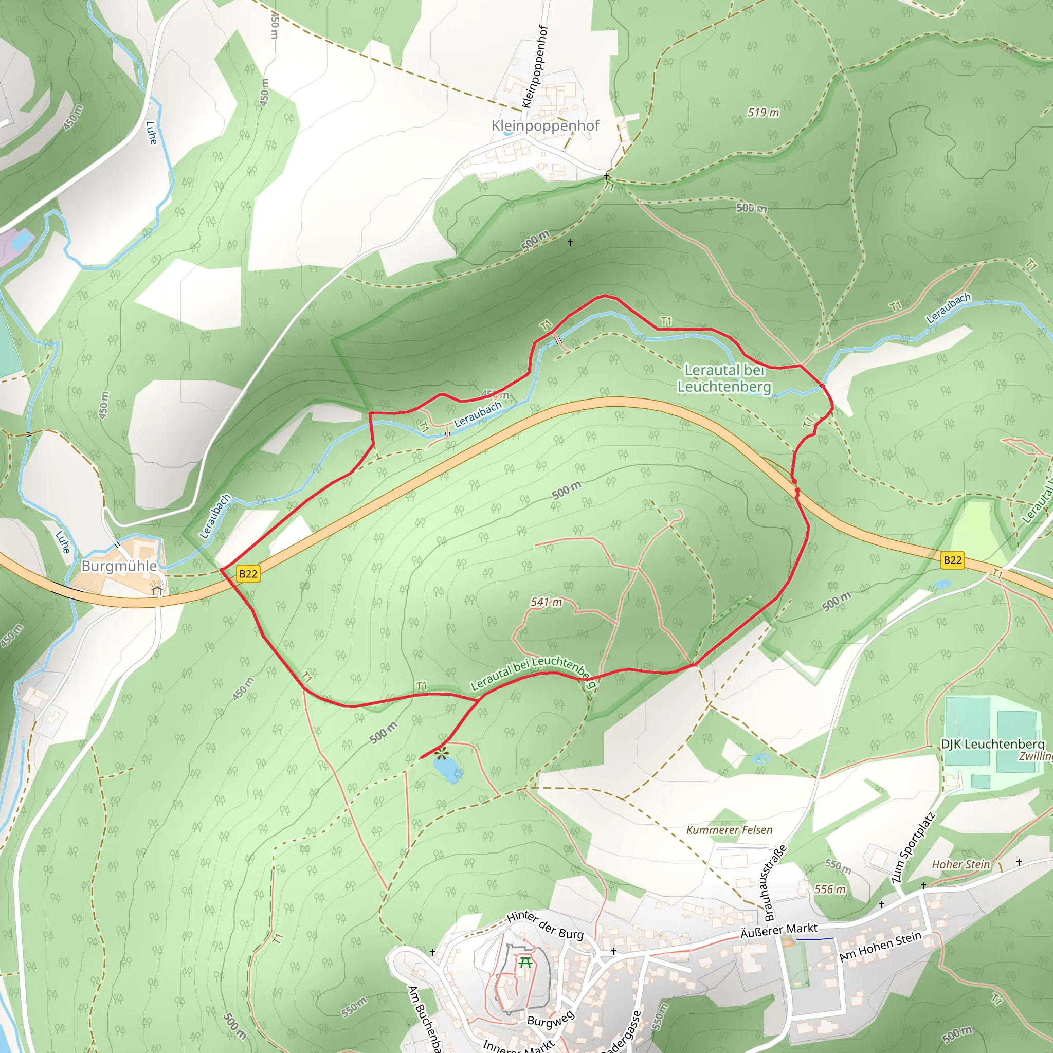 Lerautal bei Leuchtenberg and Ehemaliger Steinbruch Loop mobile static map