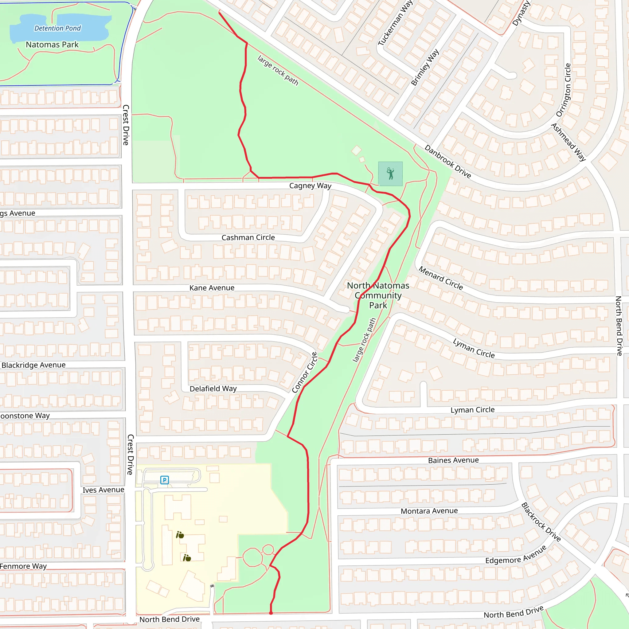 North Natomas Community Park Walk mobile static map