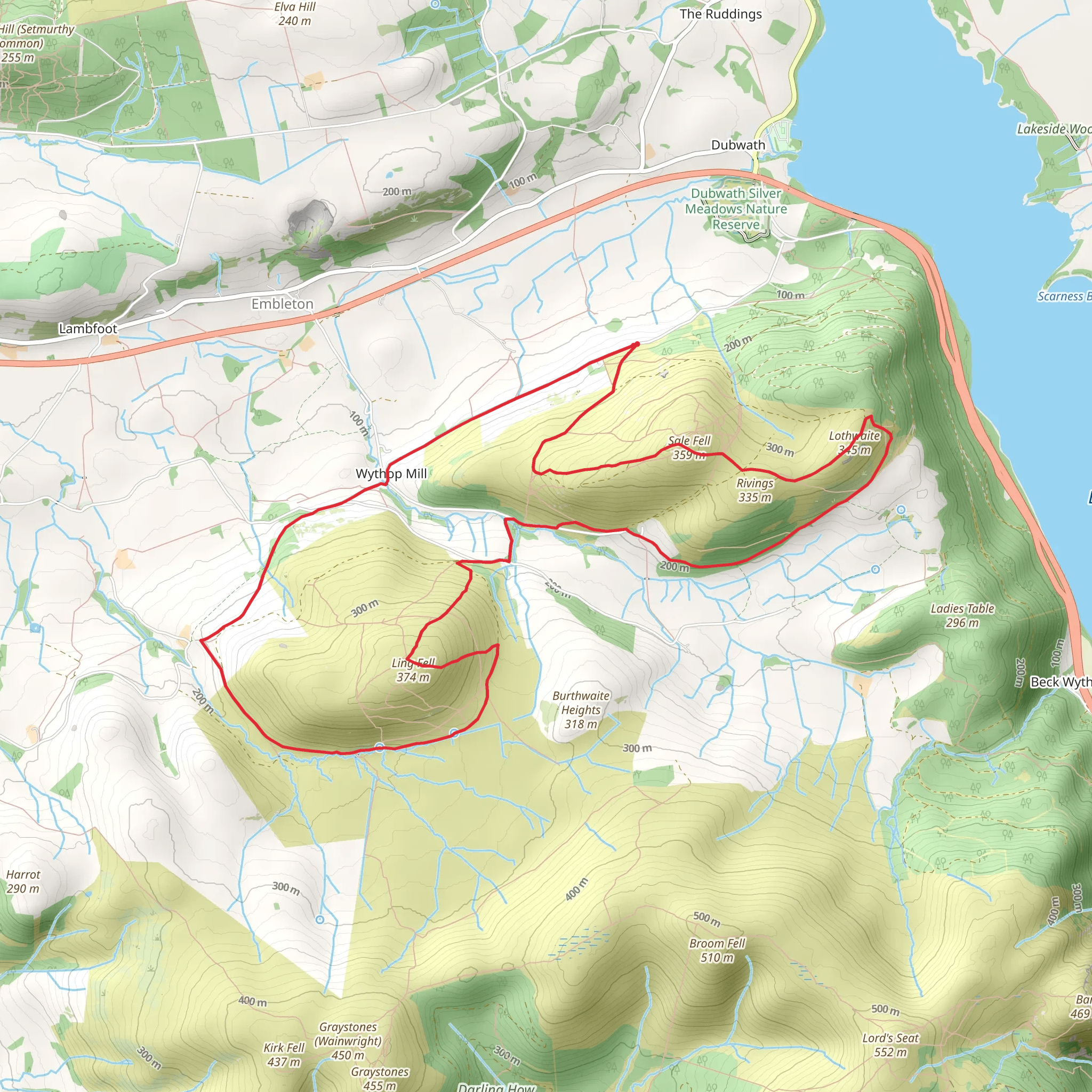 Ling Fell - Wythop Fell Loop mobile static map
