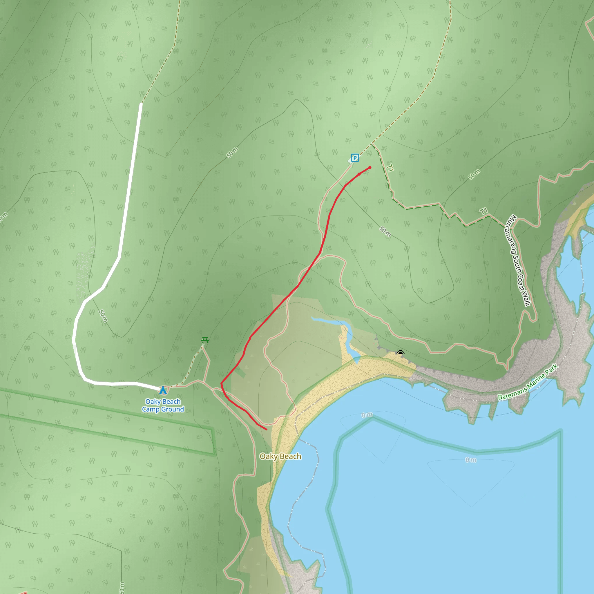 Oaky Beach Track mobile static map