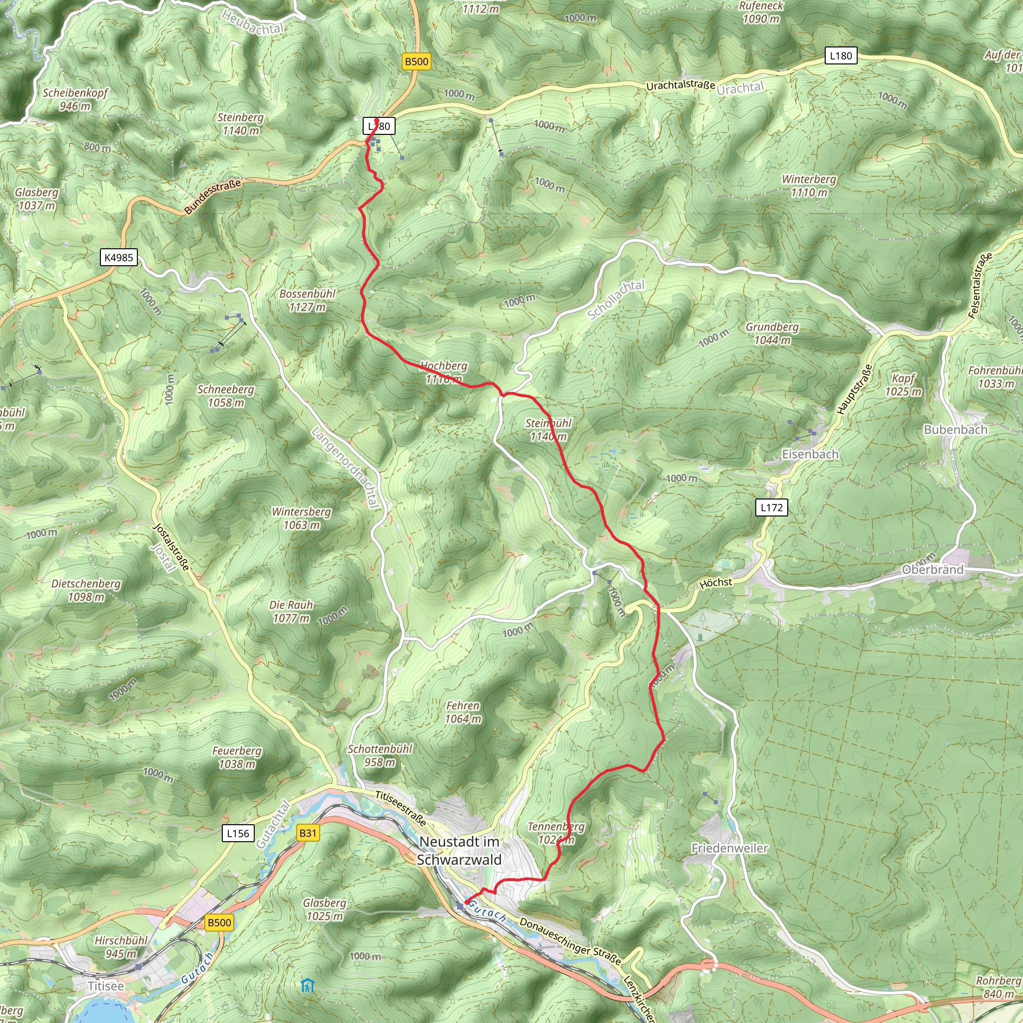 Kaltenherberg to Neustadt via Mittelweg mobile static map