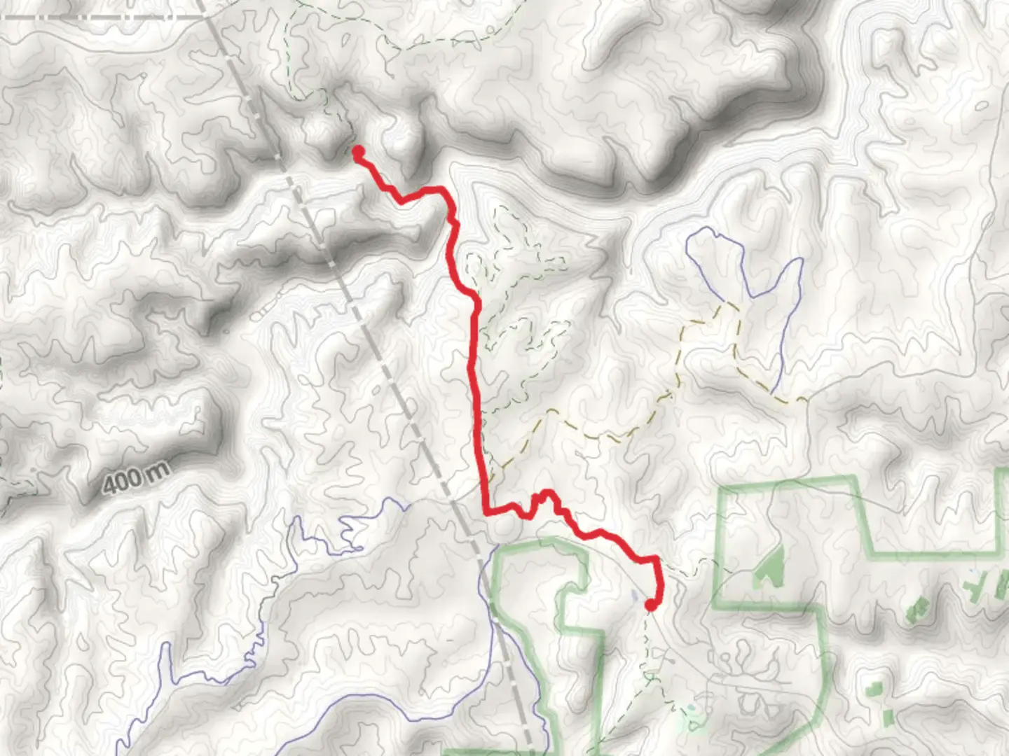 An image depicting the trail Katie Trail and Black House Branch Trail and its surrounding area.