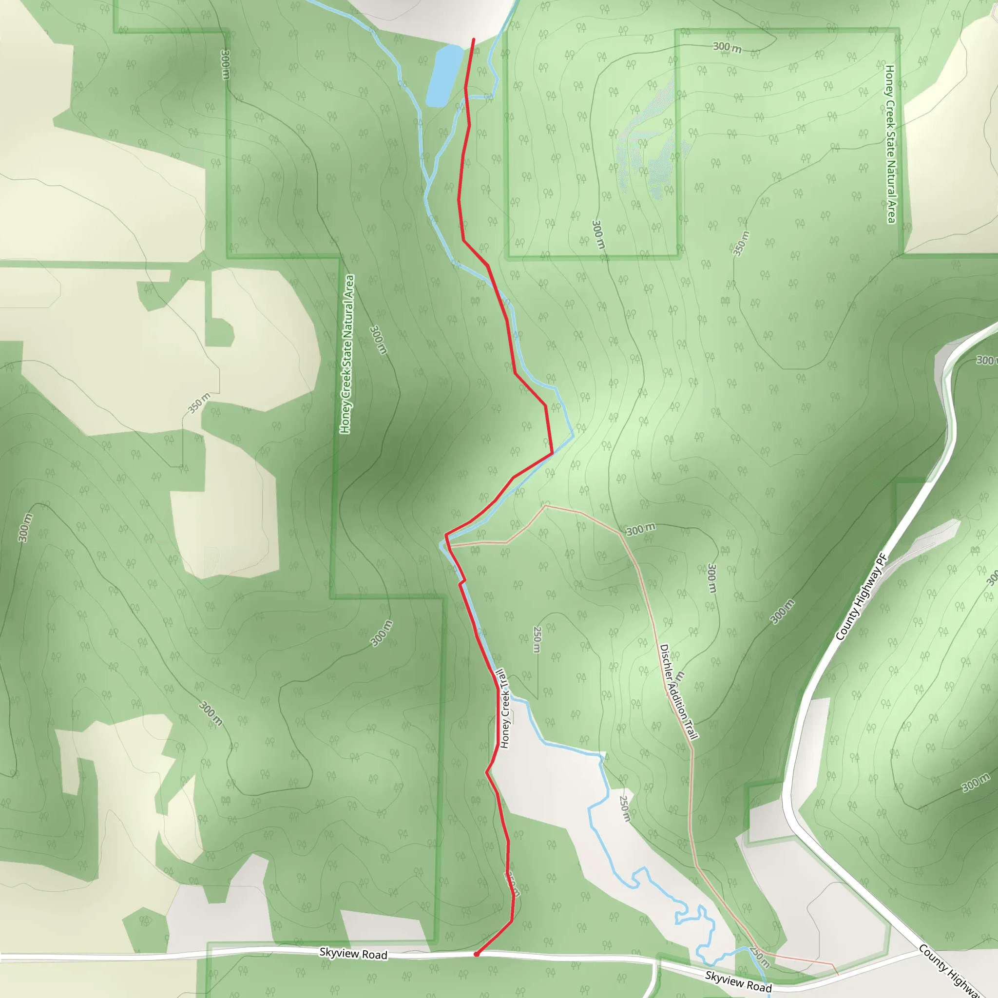 Honey Creek Trail mobile static map
