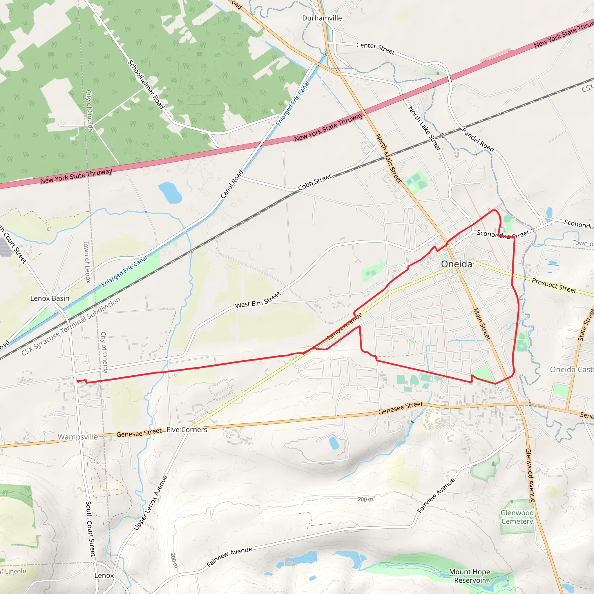Lincoln Park Loop - Oneida Rail Trail mobile static map