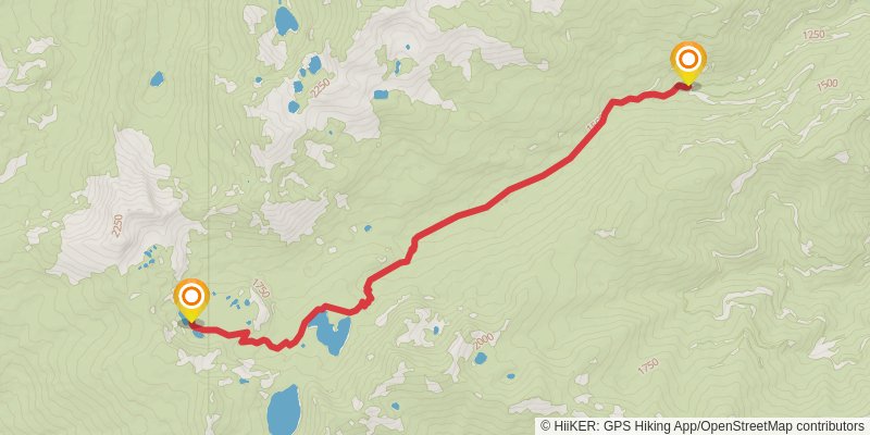 Bull Meadows and Campbell Lake via Shackelford Creek Trail stage 2 Map