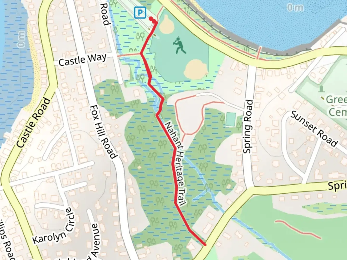 An image depicting the trail Nahant Heritage Trail and its surrounding area.