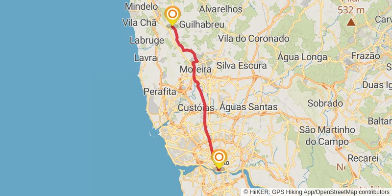 Camino Portugues stage 19 Map