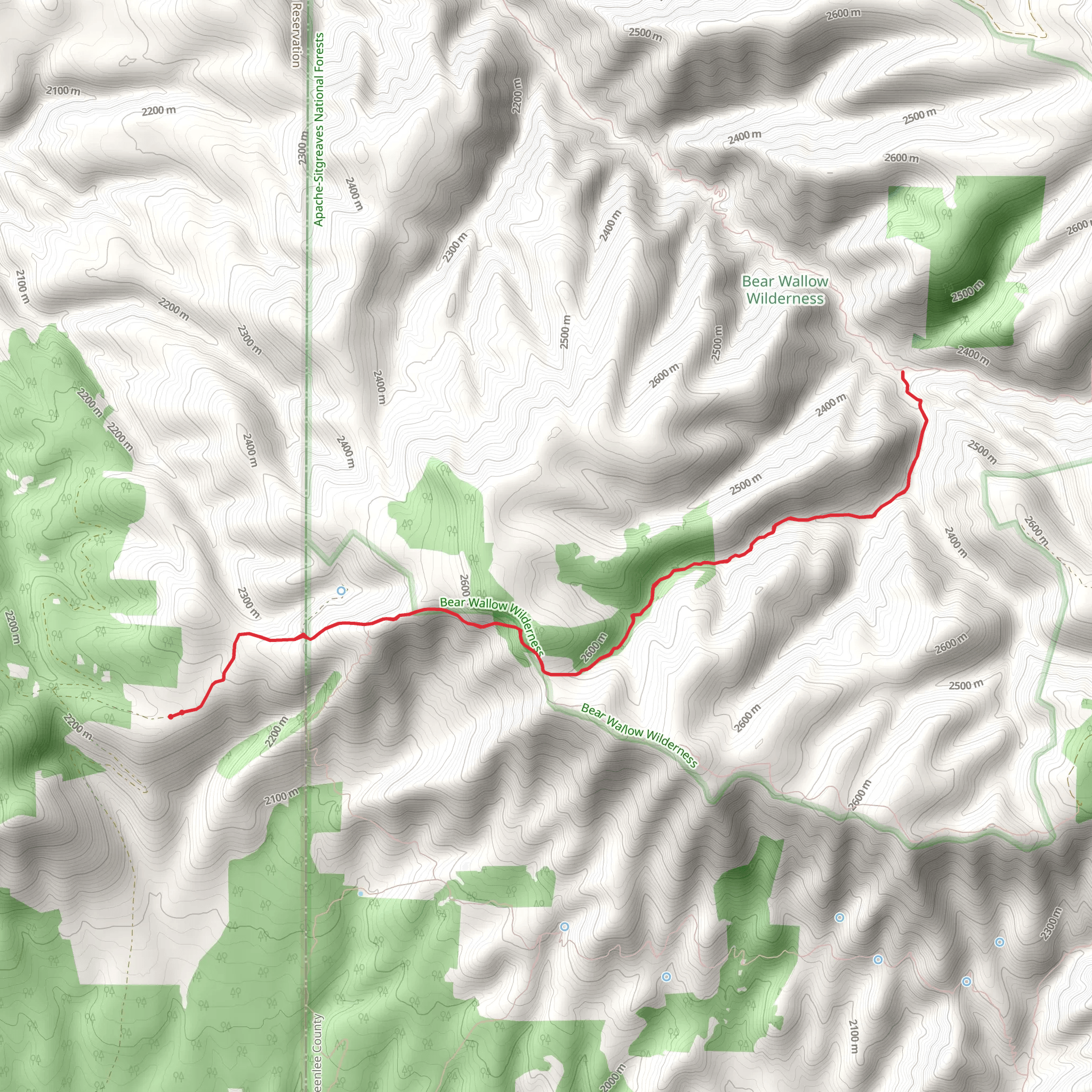 Schell Canyon Trail via Rose Spring Trail mobile static map