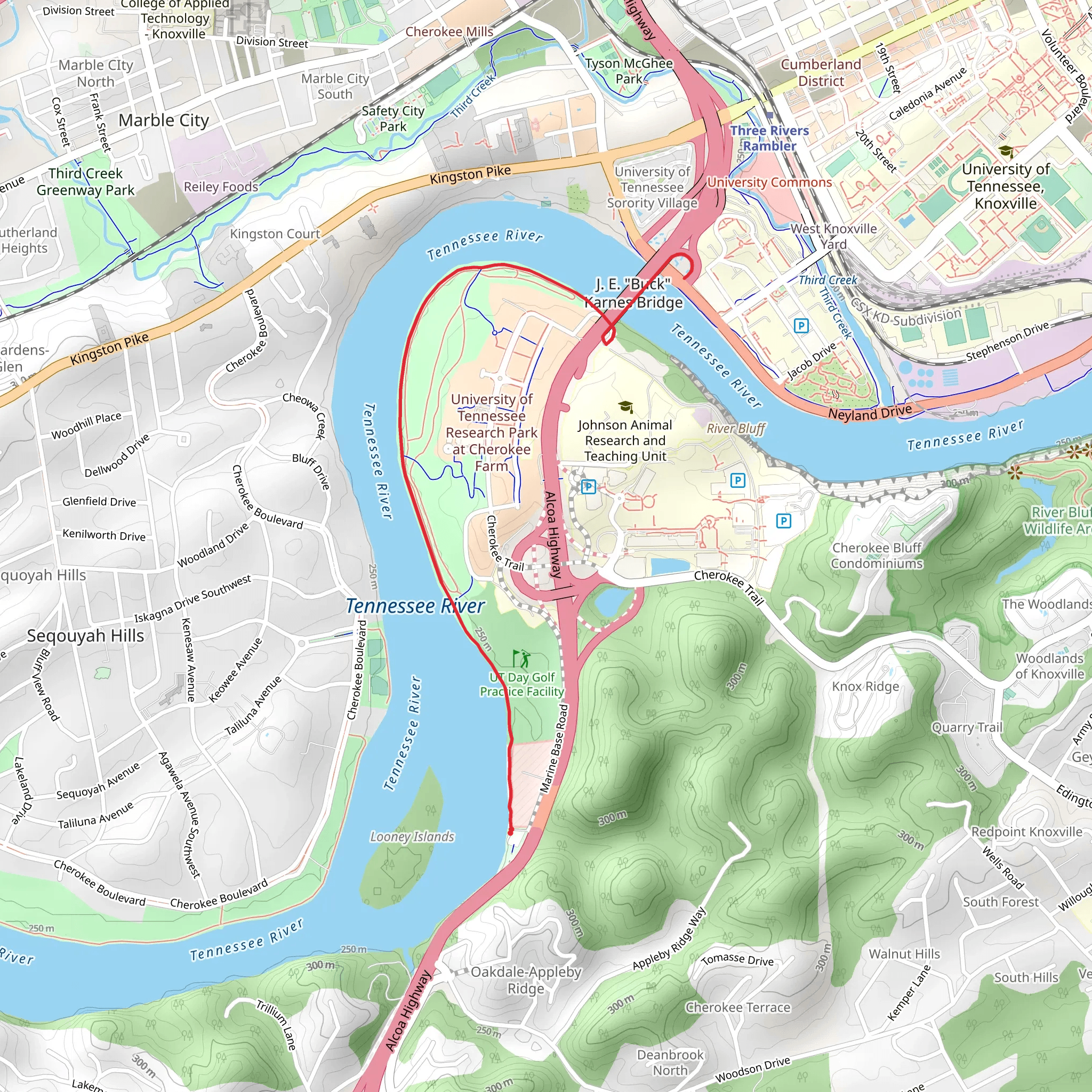 Knox Blount Greenway mobile static map