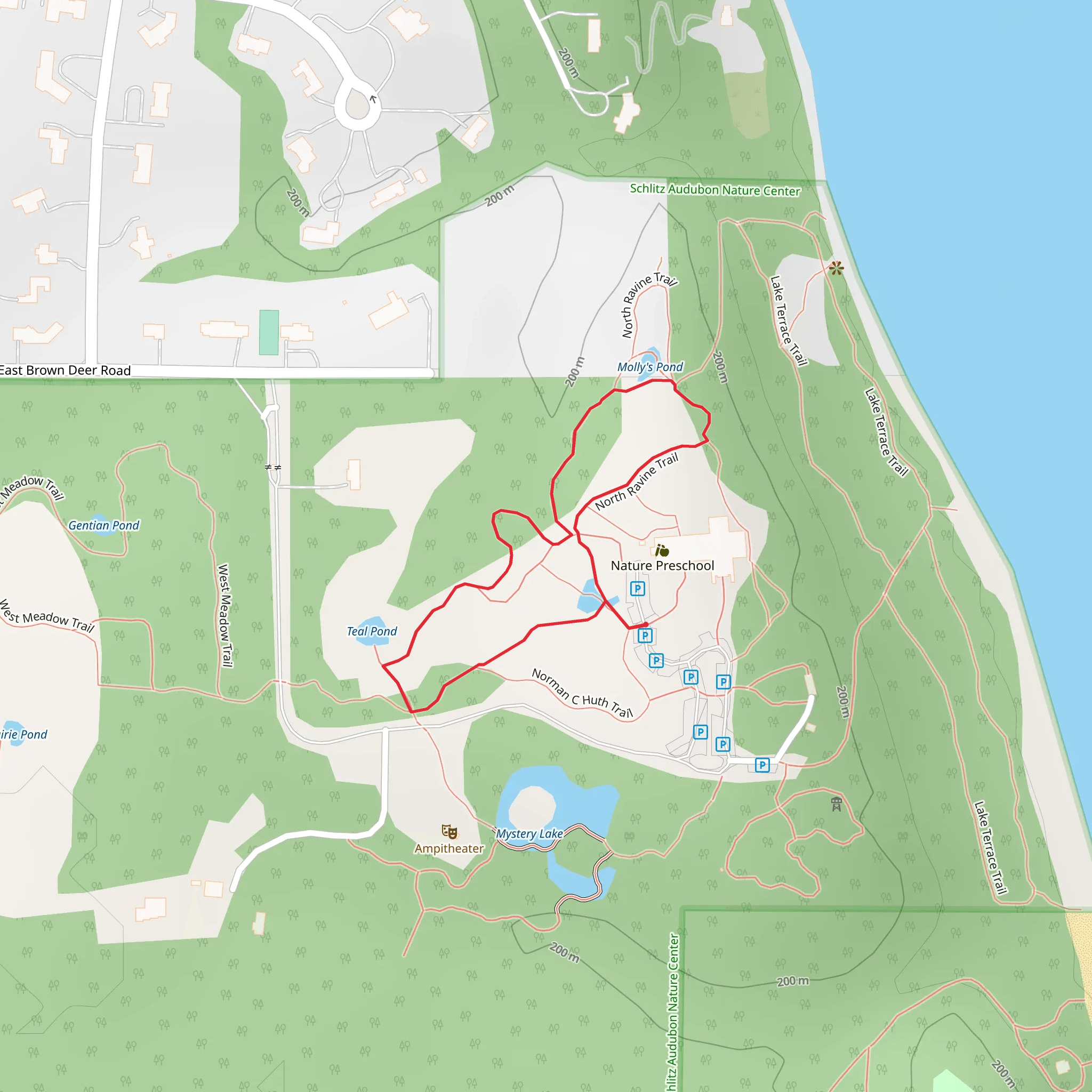 North Ravine and Norman C Huth Loop Trail mobile static map