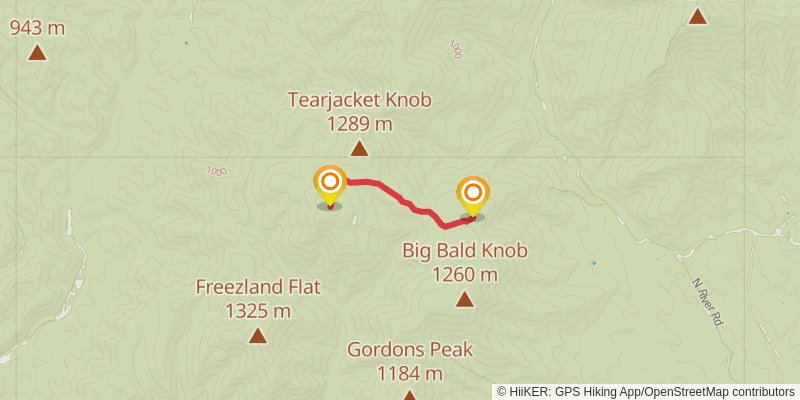Wild Oak Loop spur 1 Map