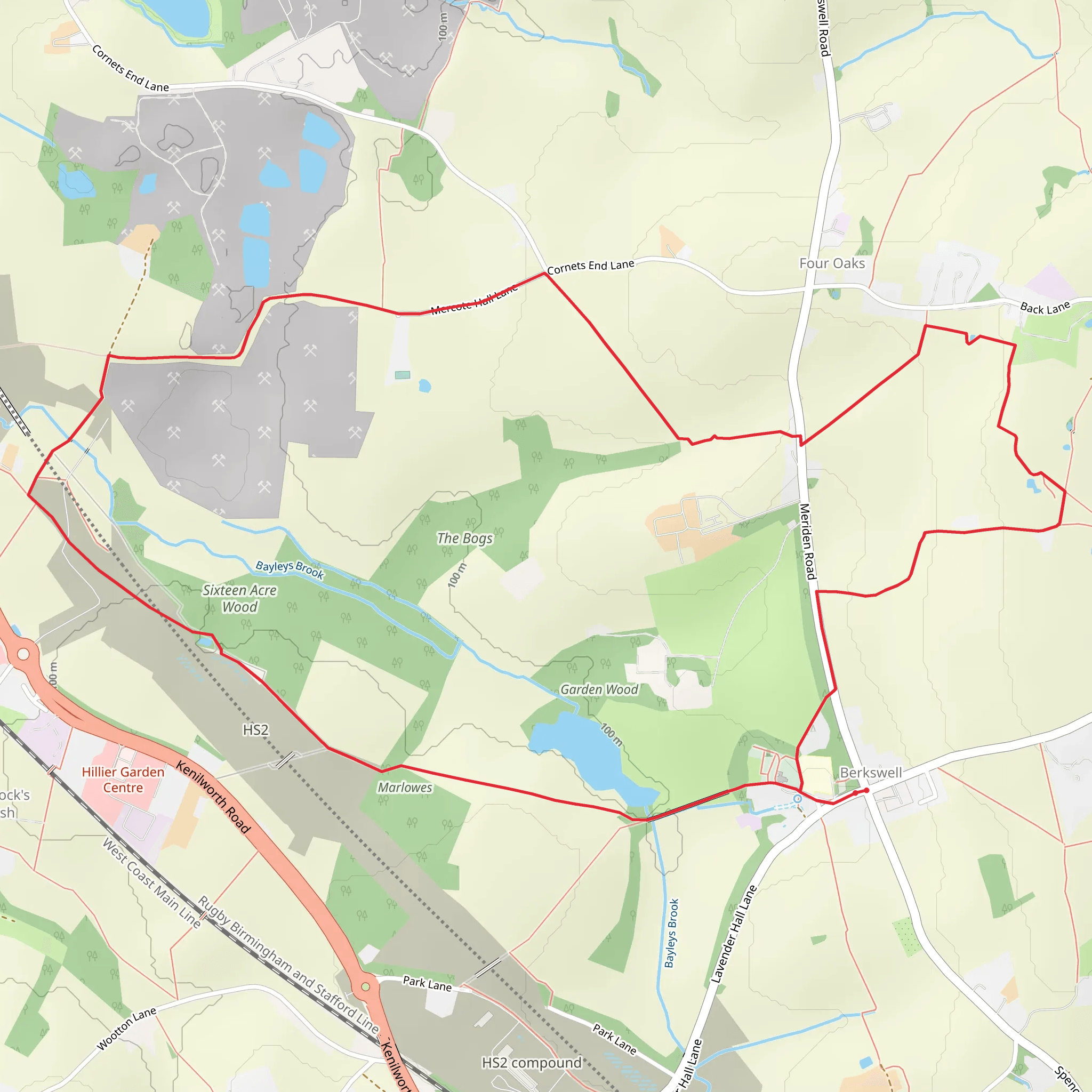 Berkswell West Circular mobile static map
