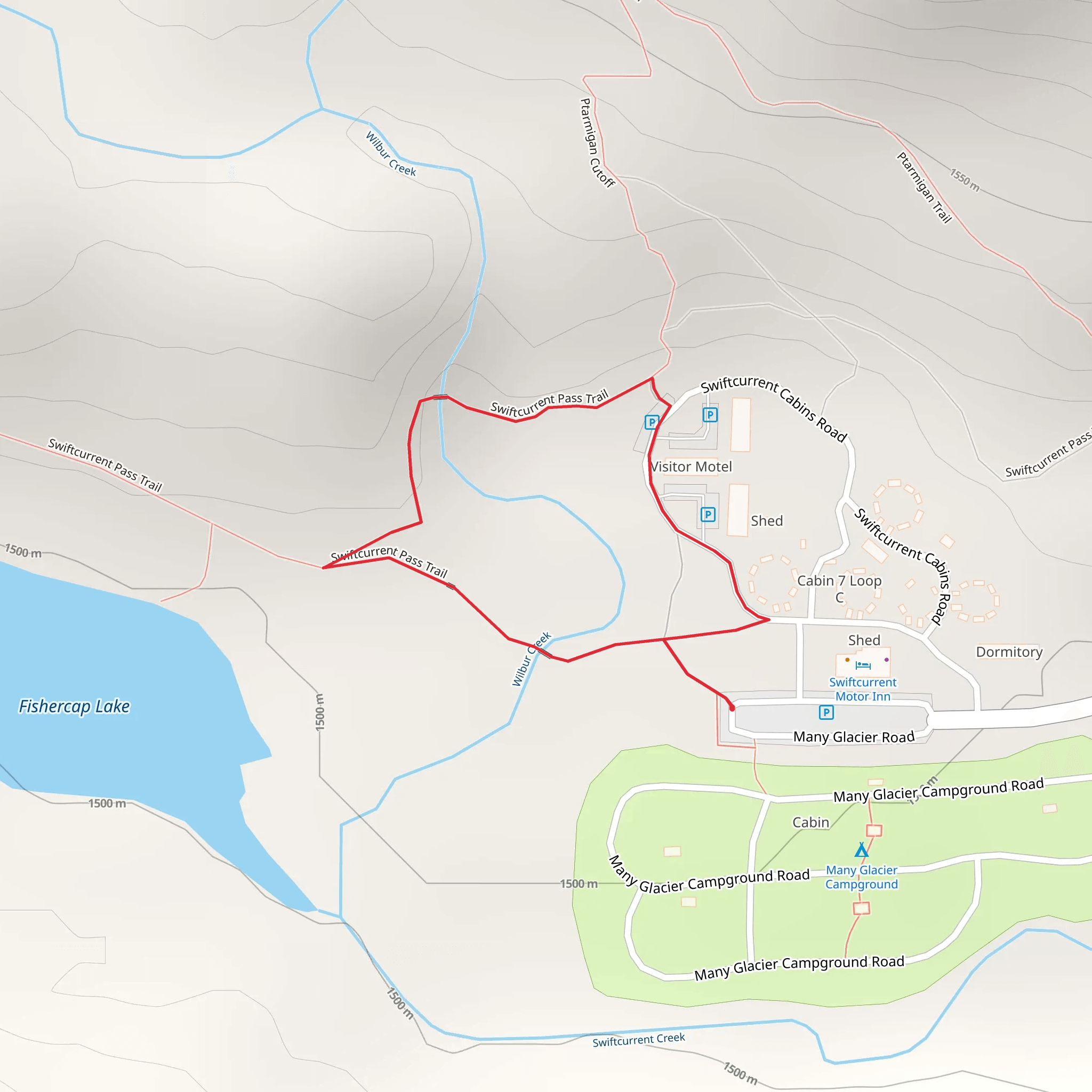 Swiftcurrent Pass Loop mobile static map