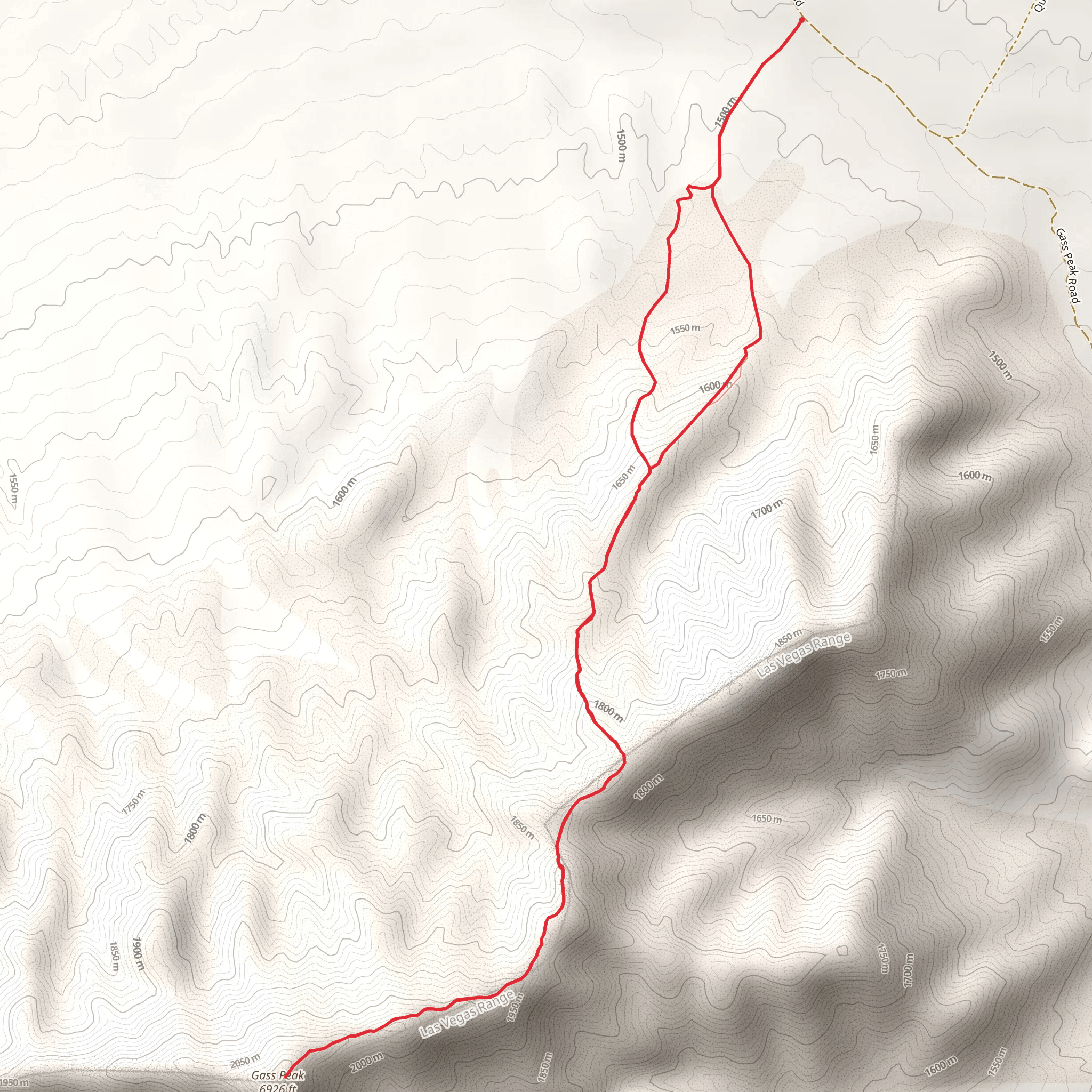 Gass Peak Trail mobile static map