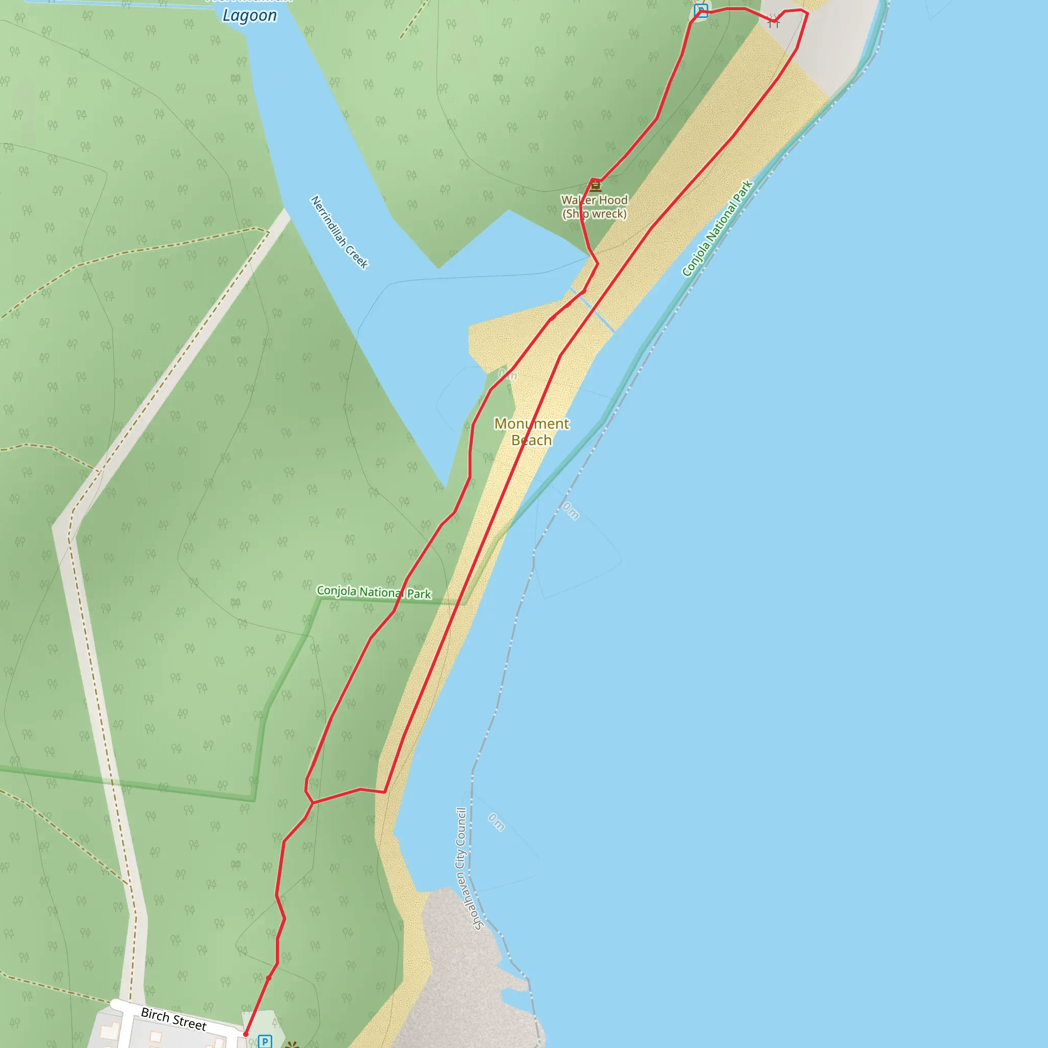 Nerindillah Lagoon Track mobile static map