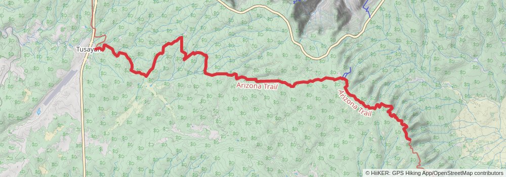 Arizona Trail stage 63 Map