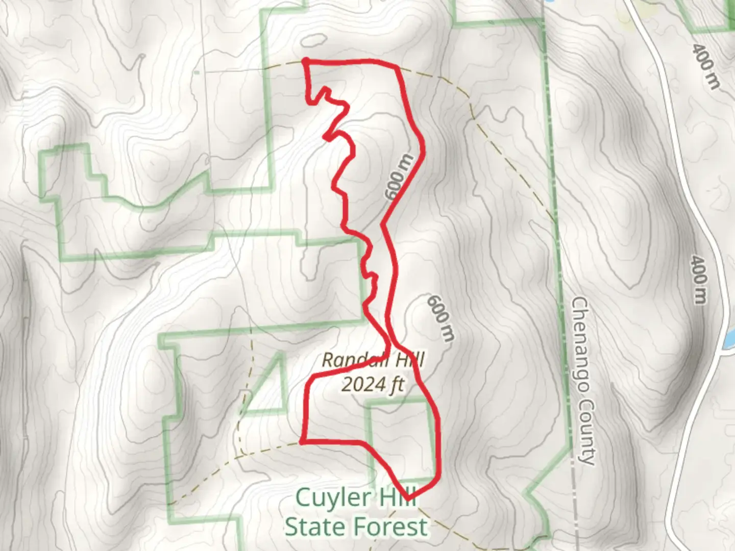 An image depicting the trail Randall Hill Loop Trail and its surrounding area.