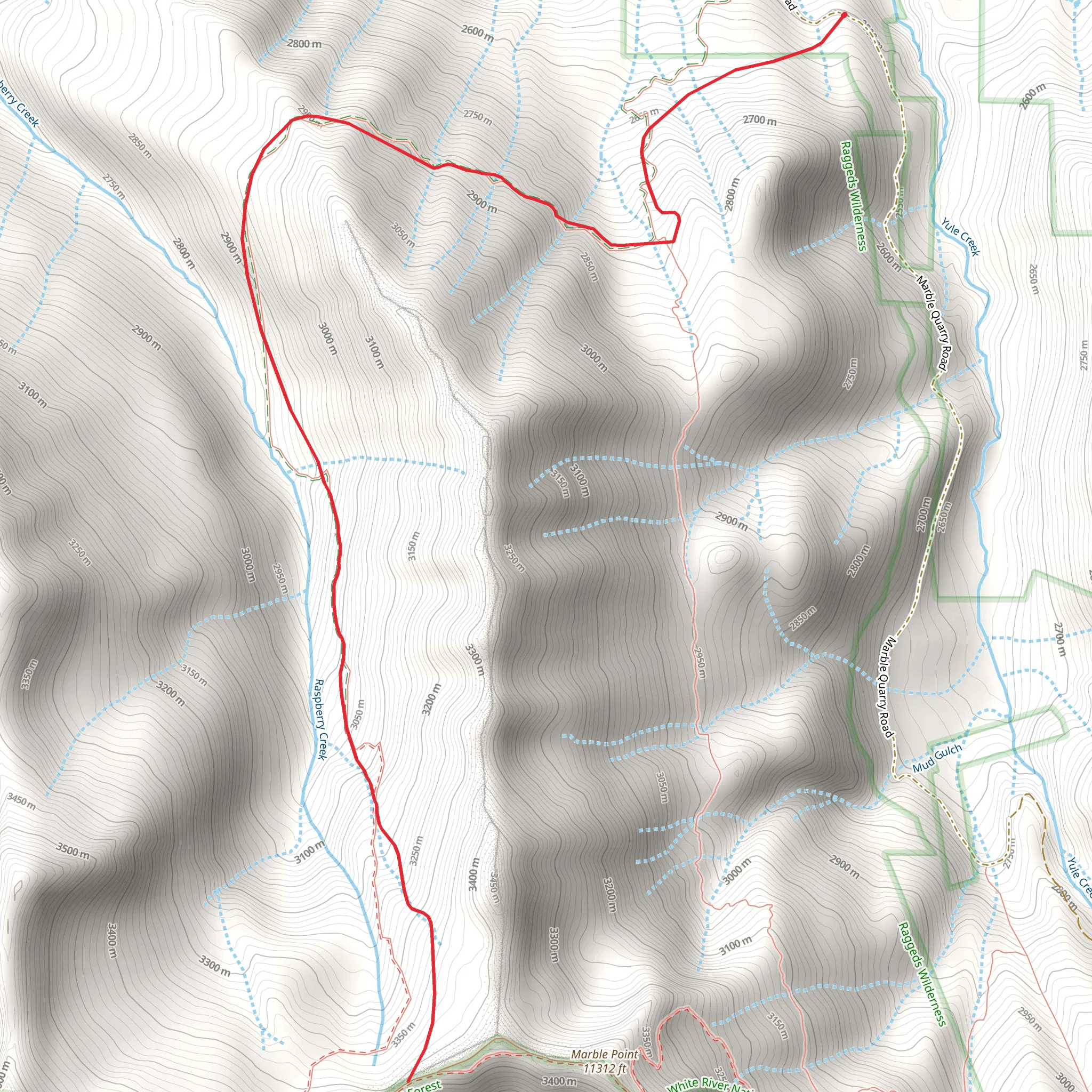 Raspberry Creek Trail mobile static map