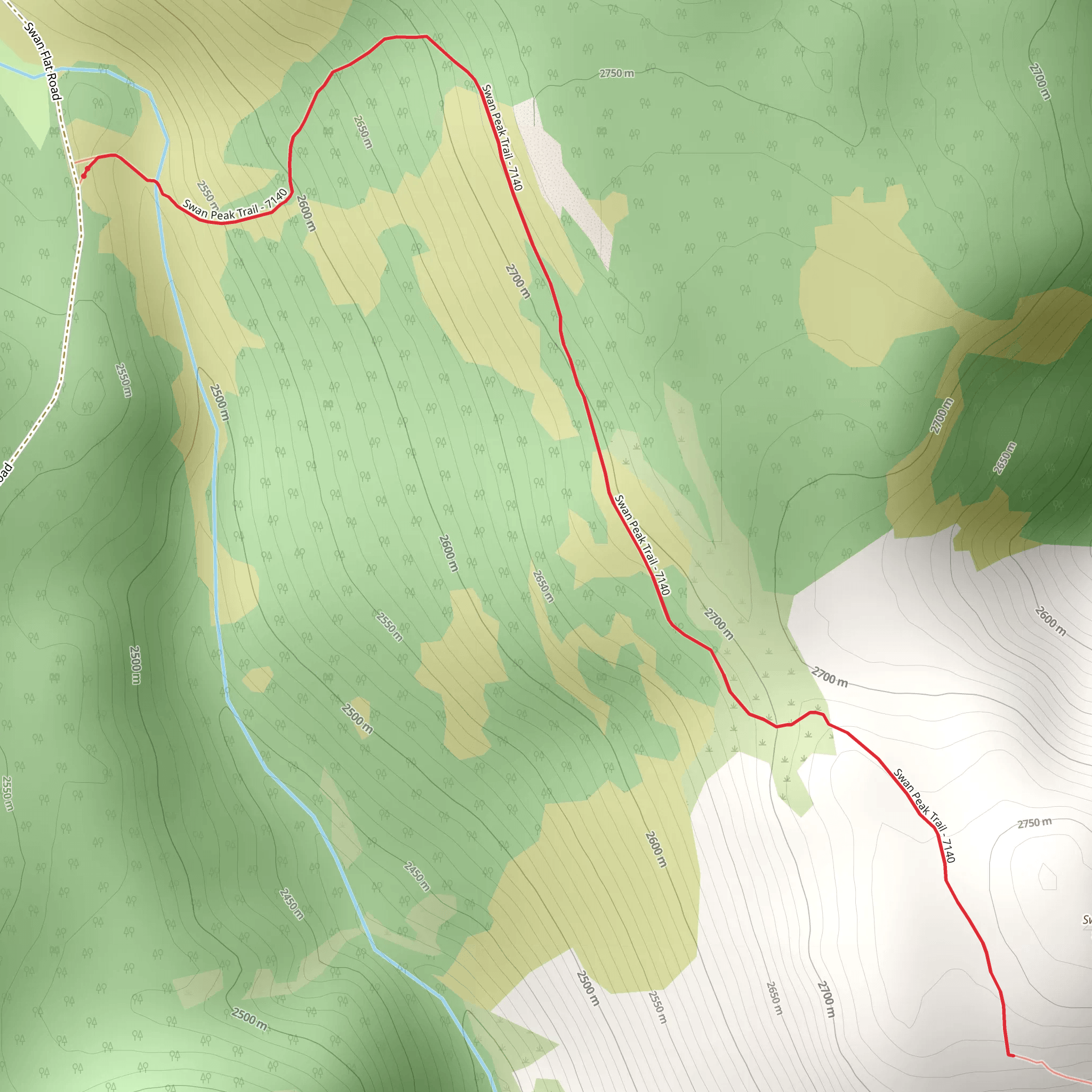 Swan Peak Trail mobile static map