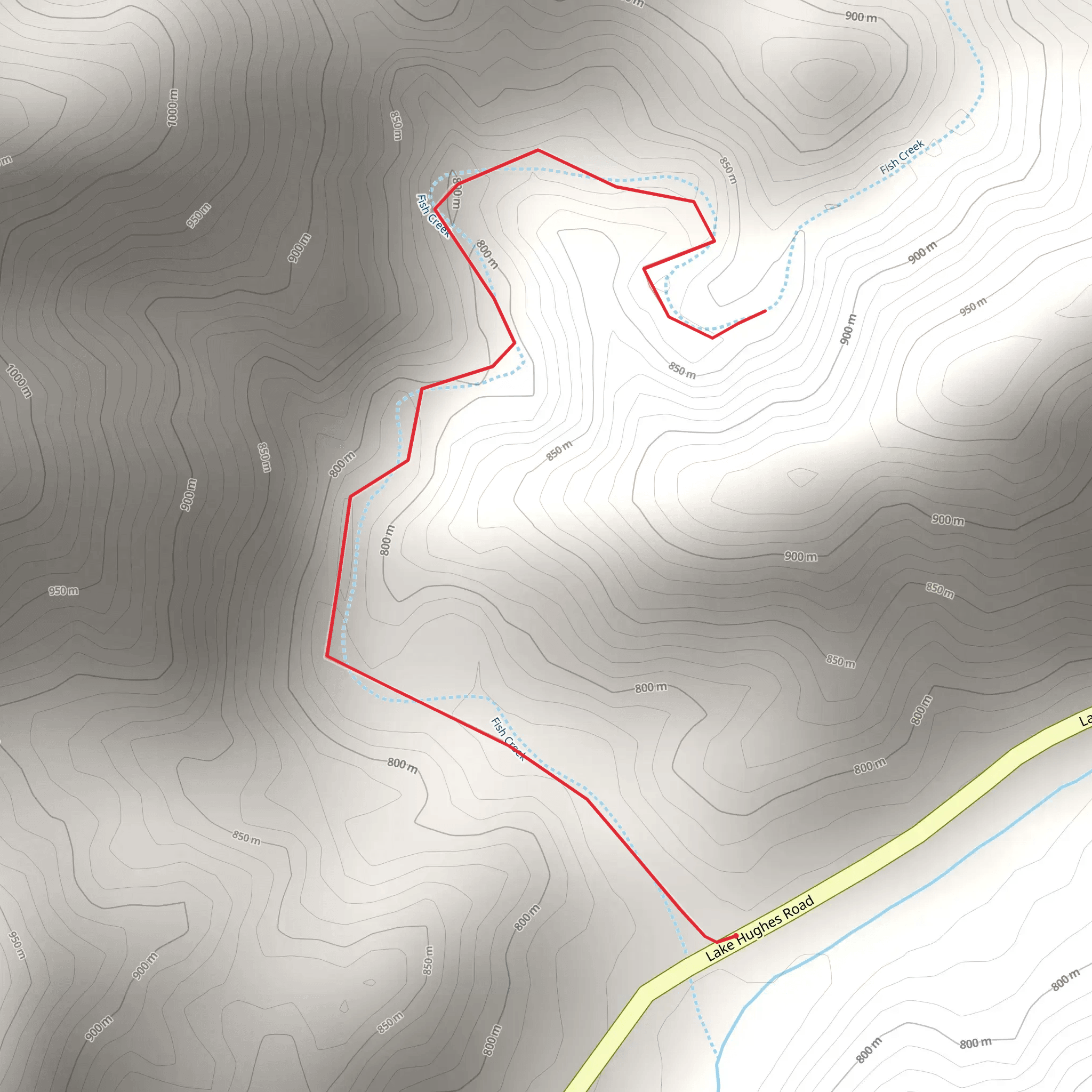 Fish Creek from Lake Hughes Road mobile static map