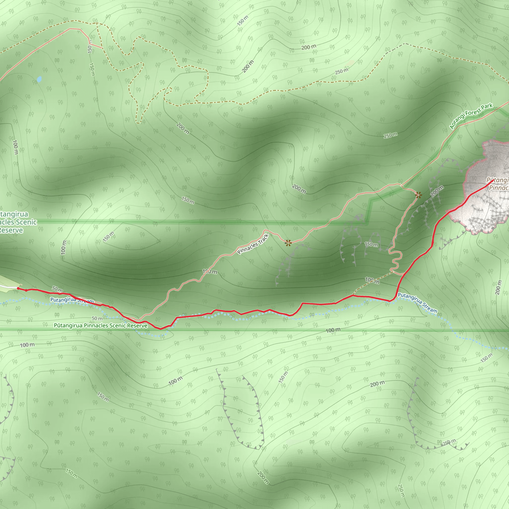 Pinnacles Track - Up the Streambed mobile static map