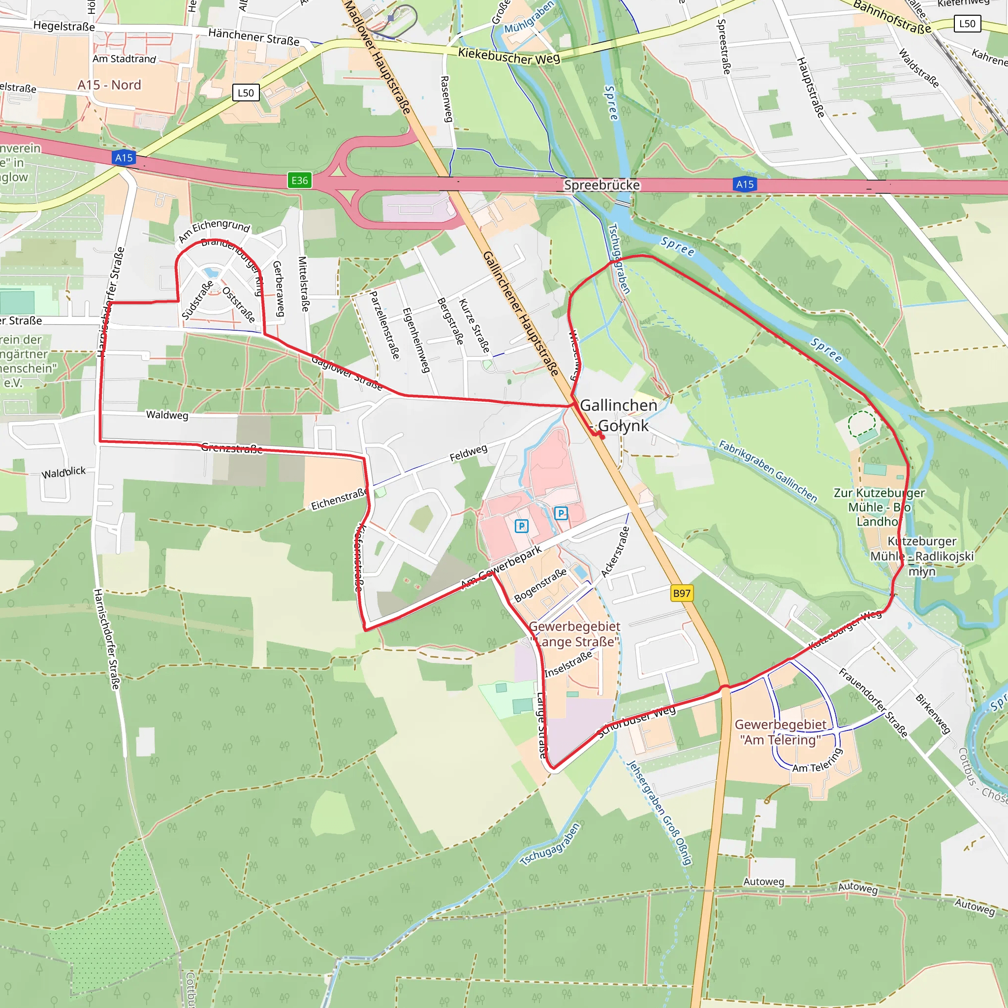Gallinchen Loop via River Spree mobile static map